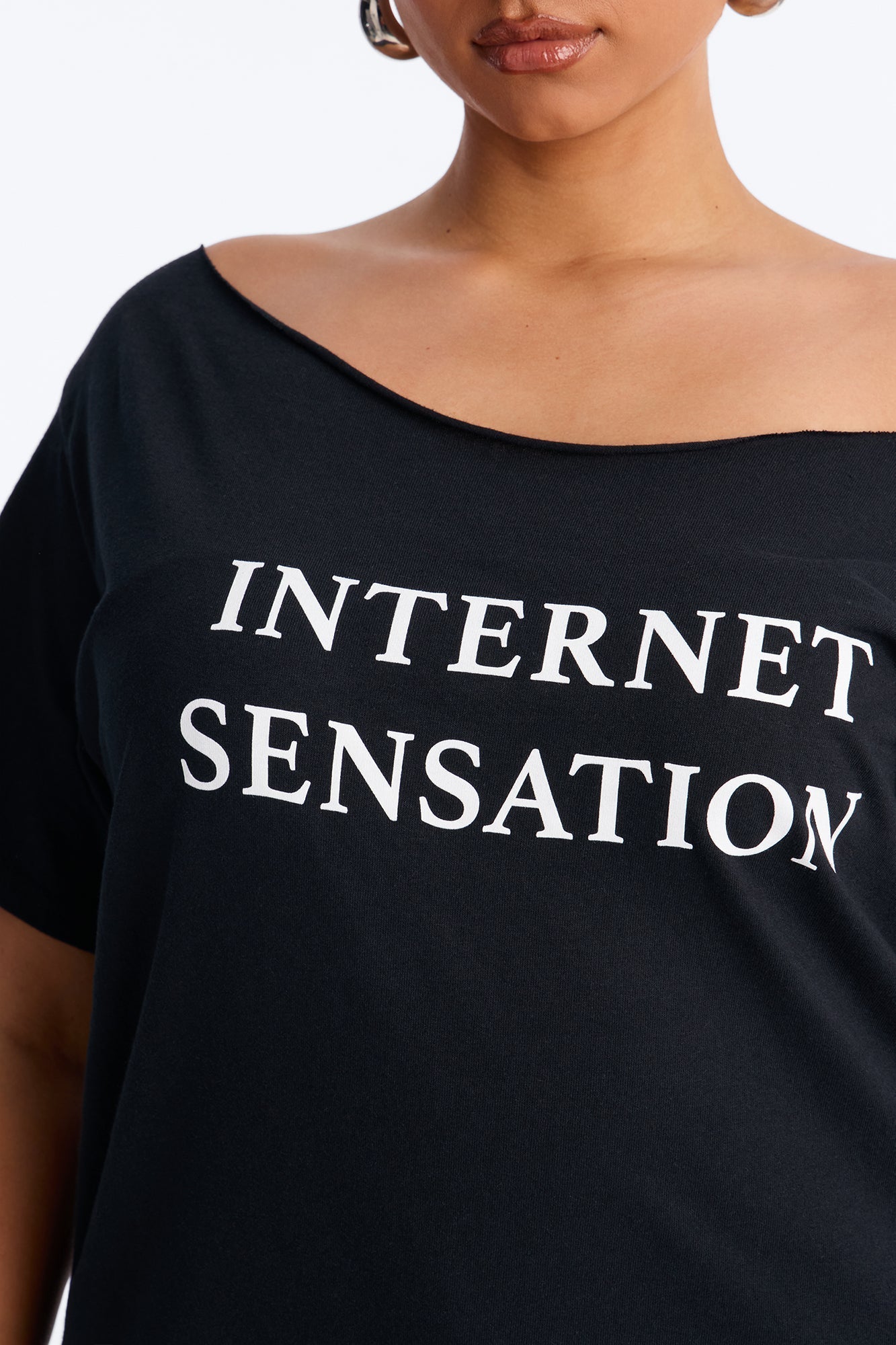Internet Sensation Off Shoulder Top - Black NEWFASHIONEDGE
