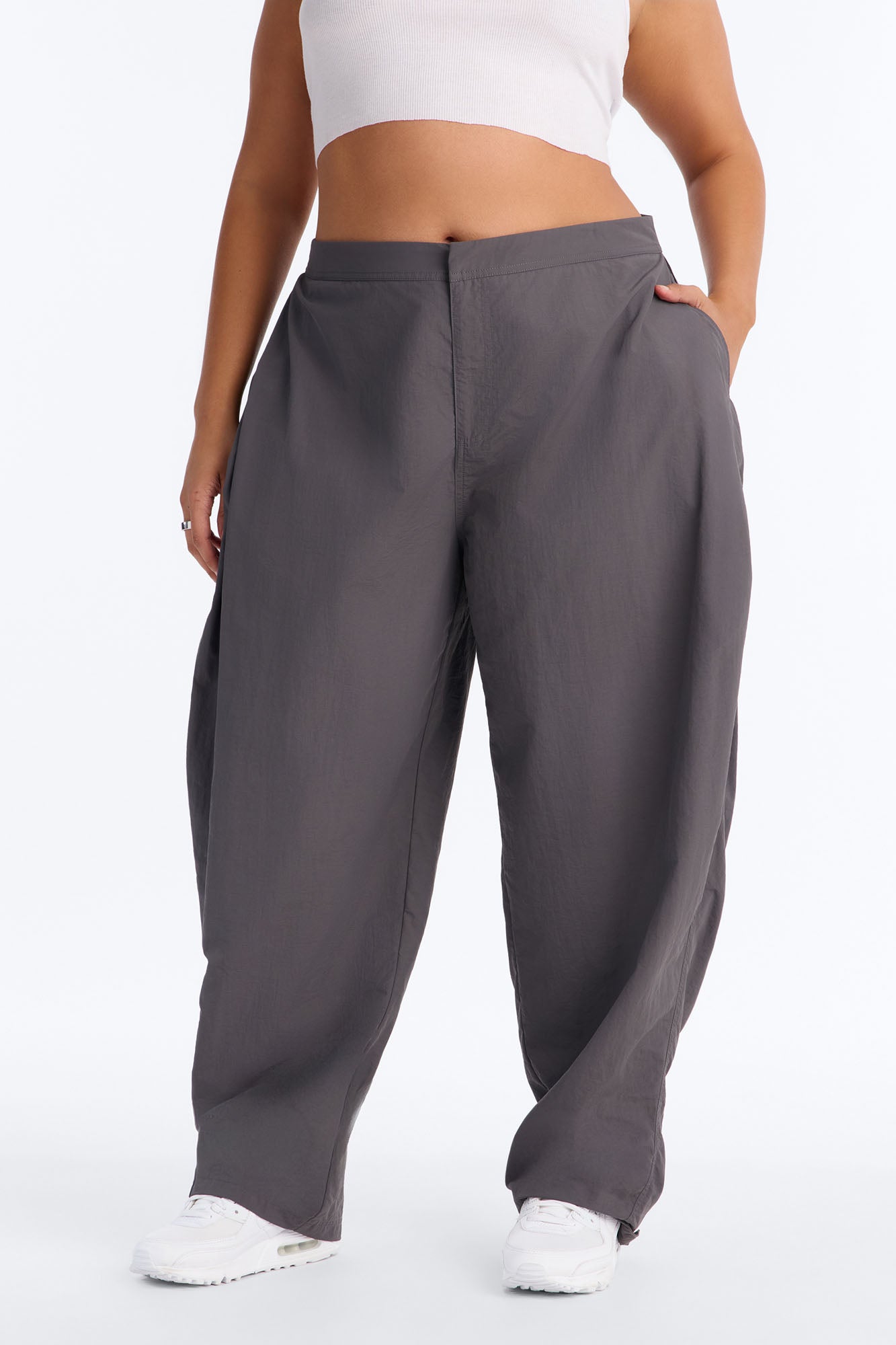 Nylon Windbreaker Pant - Charcoal