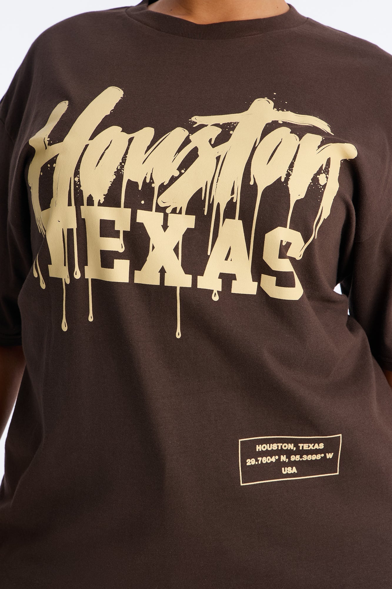 Houston Drip Tee - Brown