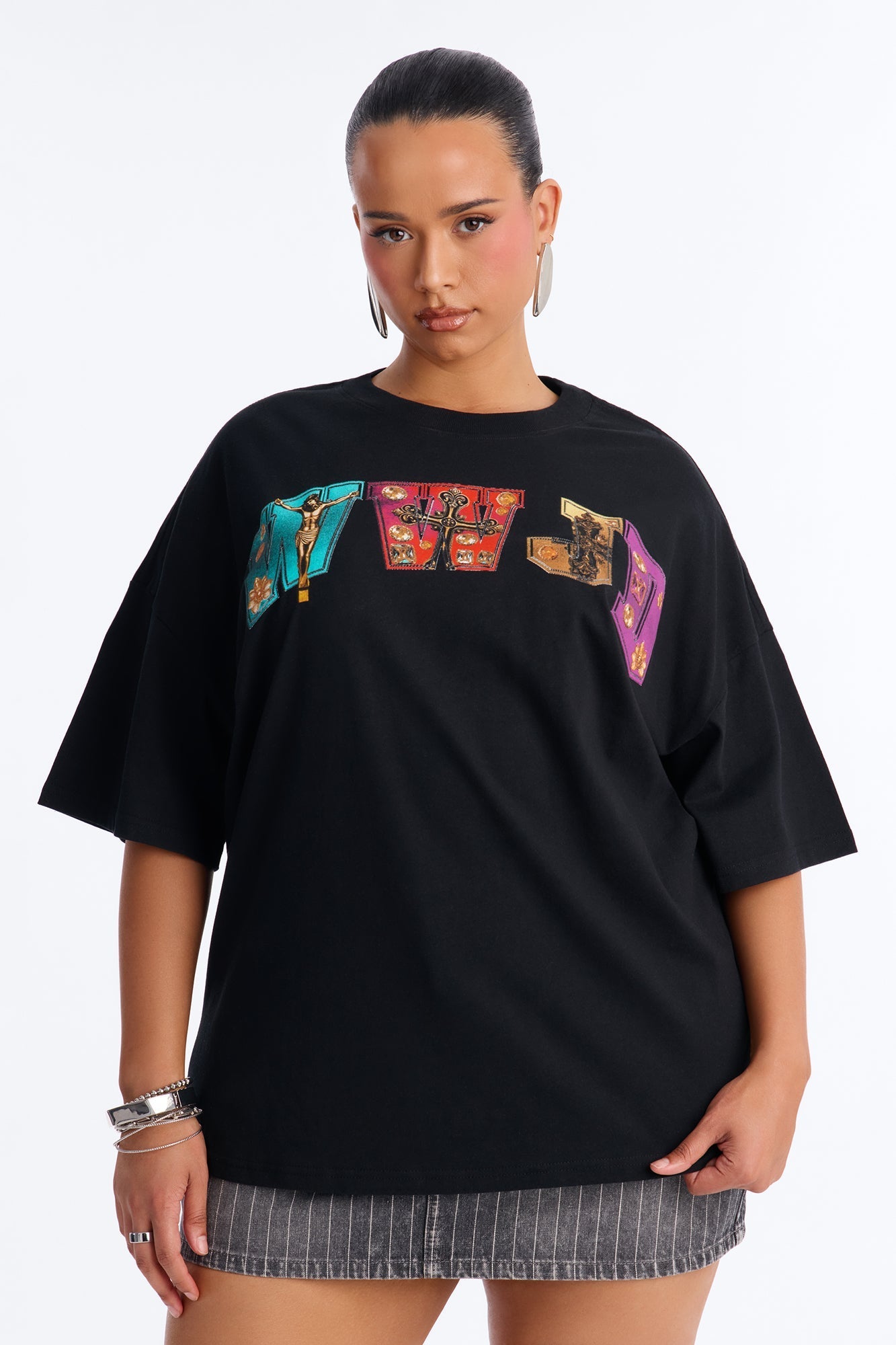 WWJD Oversized Tee - Black