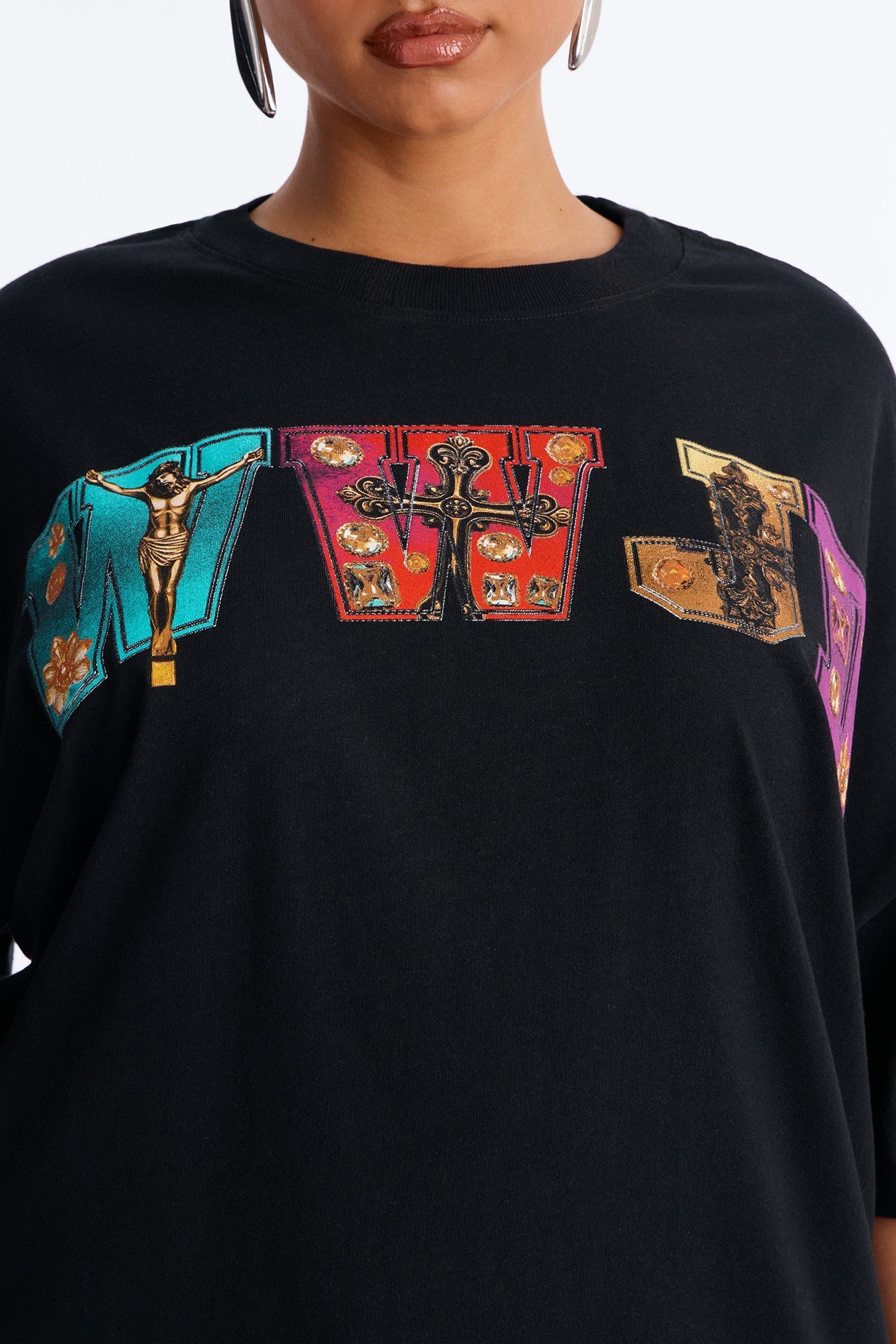 WWJD Oversized Tee - Black