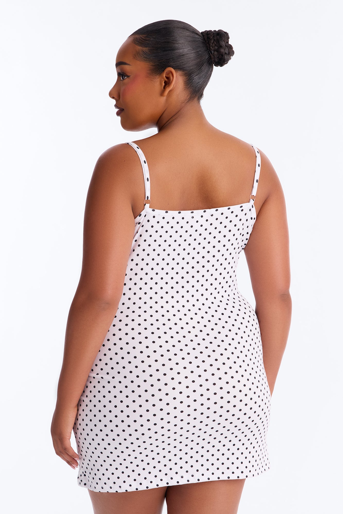 Stay Fresh Polka Dot PJ Sleep Dress - White/Black