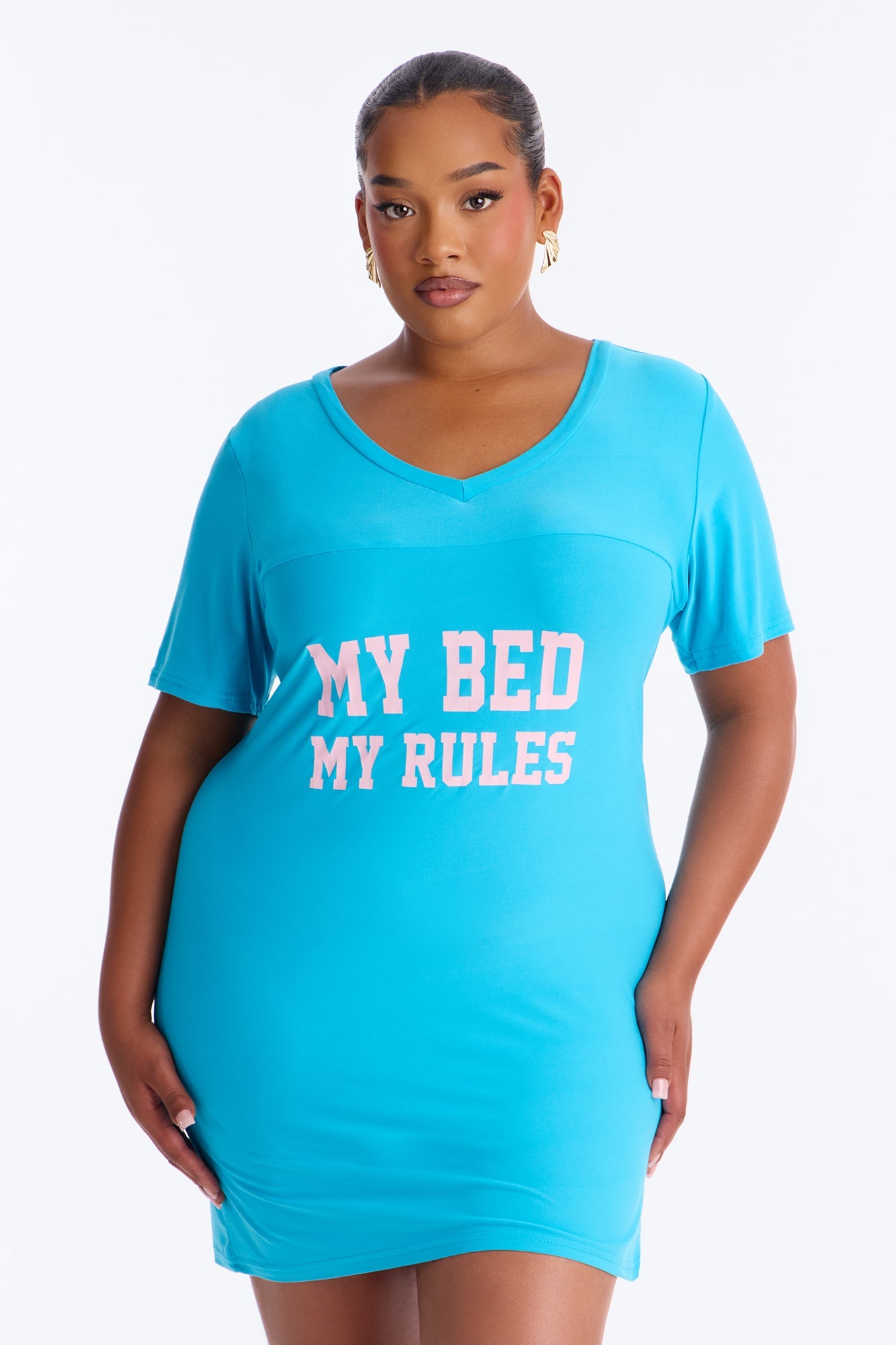 My Bed My Rules PJ Sleep Shirt - Blue/combo