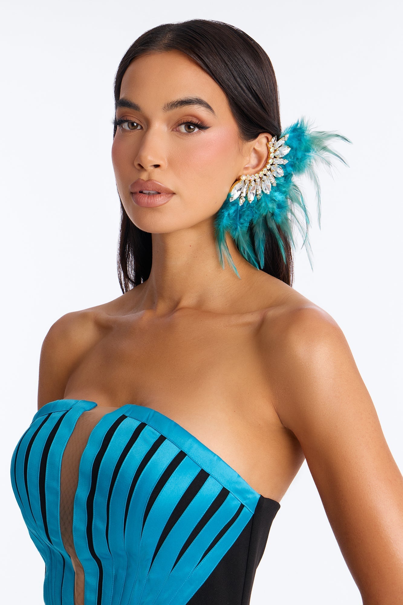 Peacock Princess Ear Cuff - Blue