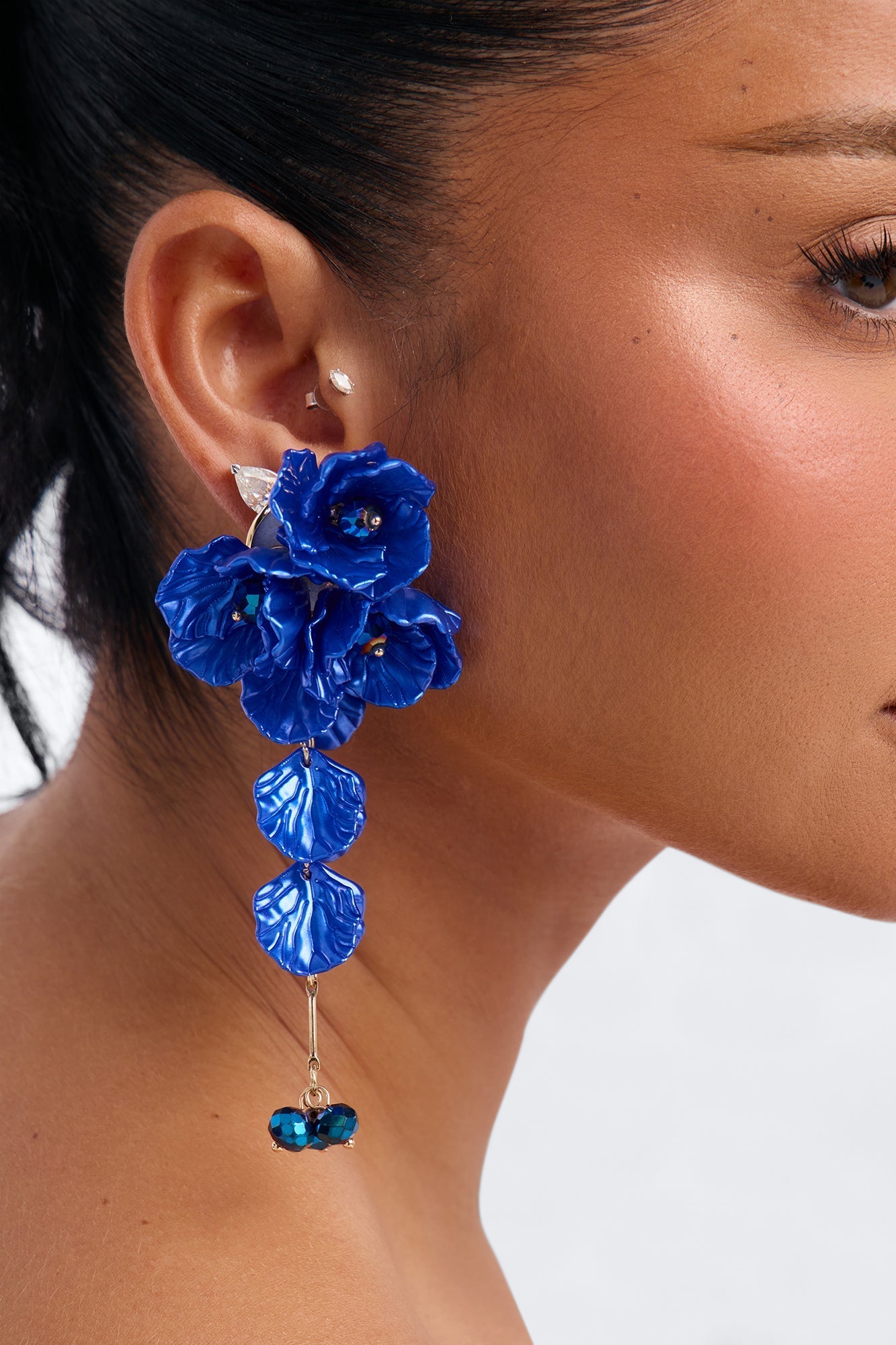 Floral Vine Earrings - Blue