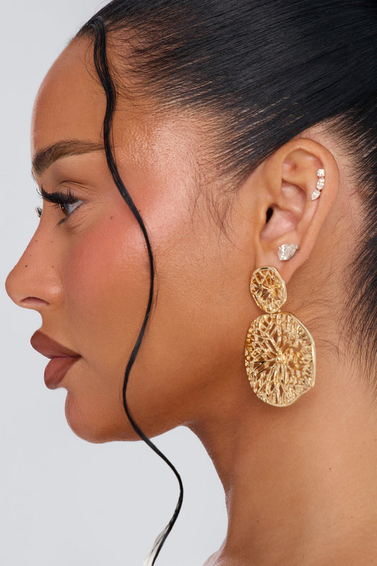 Through The Vines Earrings - Gold NEWFASHIONEDGE