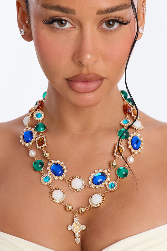 Wonders Of Beauty Layered Necklace - Gold/Multi