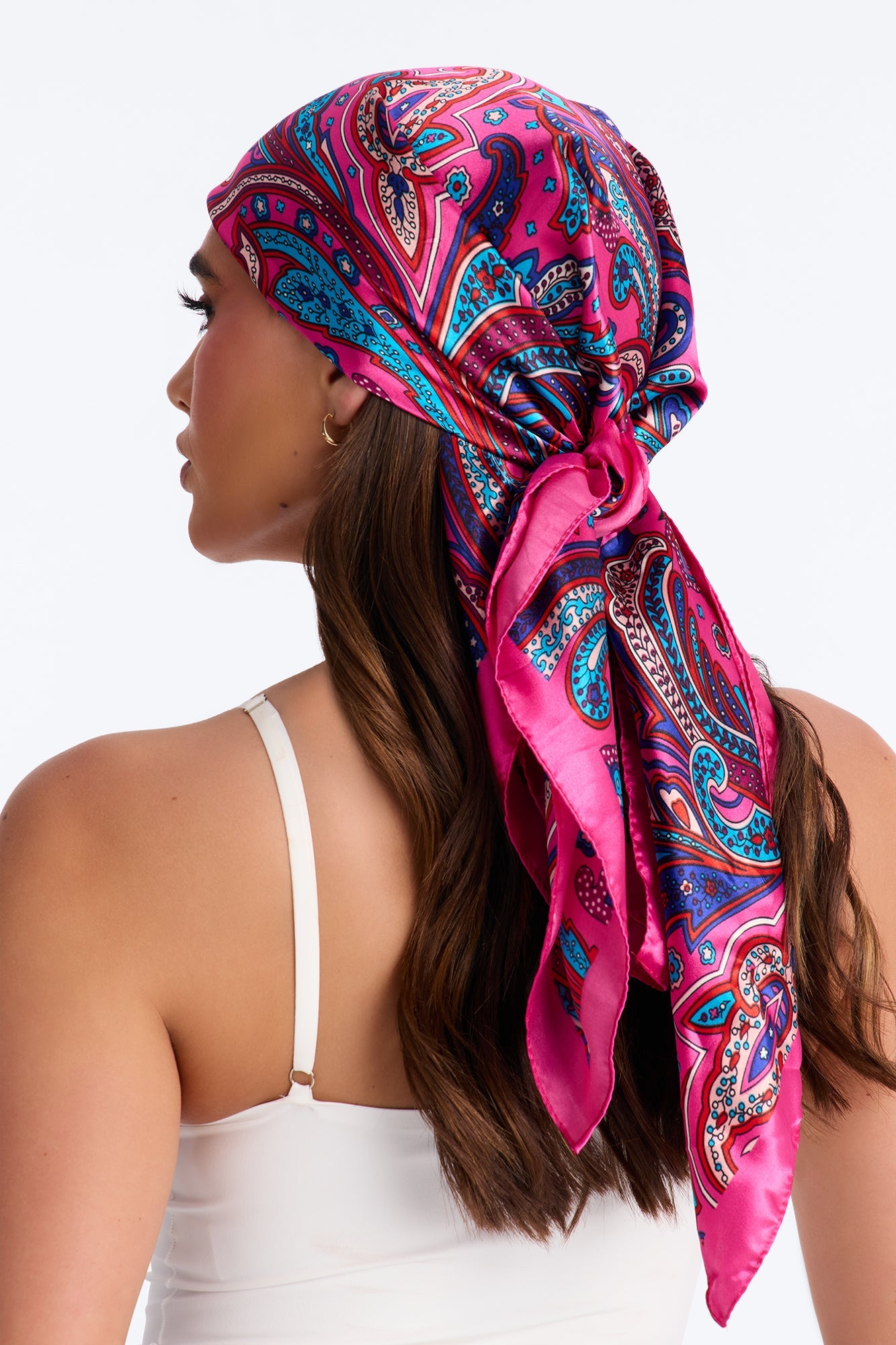 Lilly Paisley Head Scarf - Fuchsia