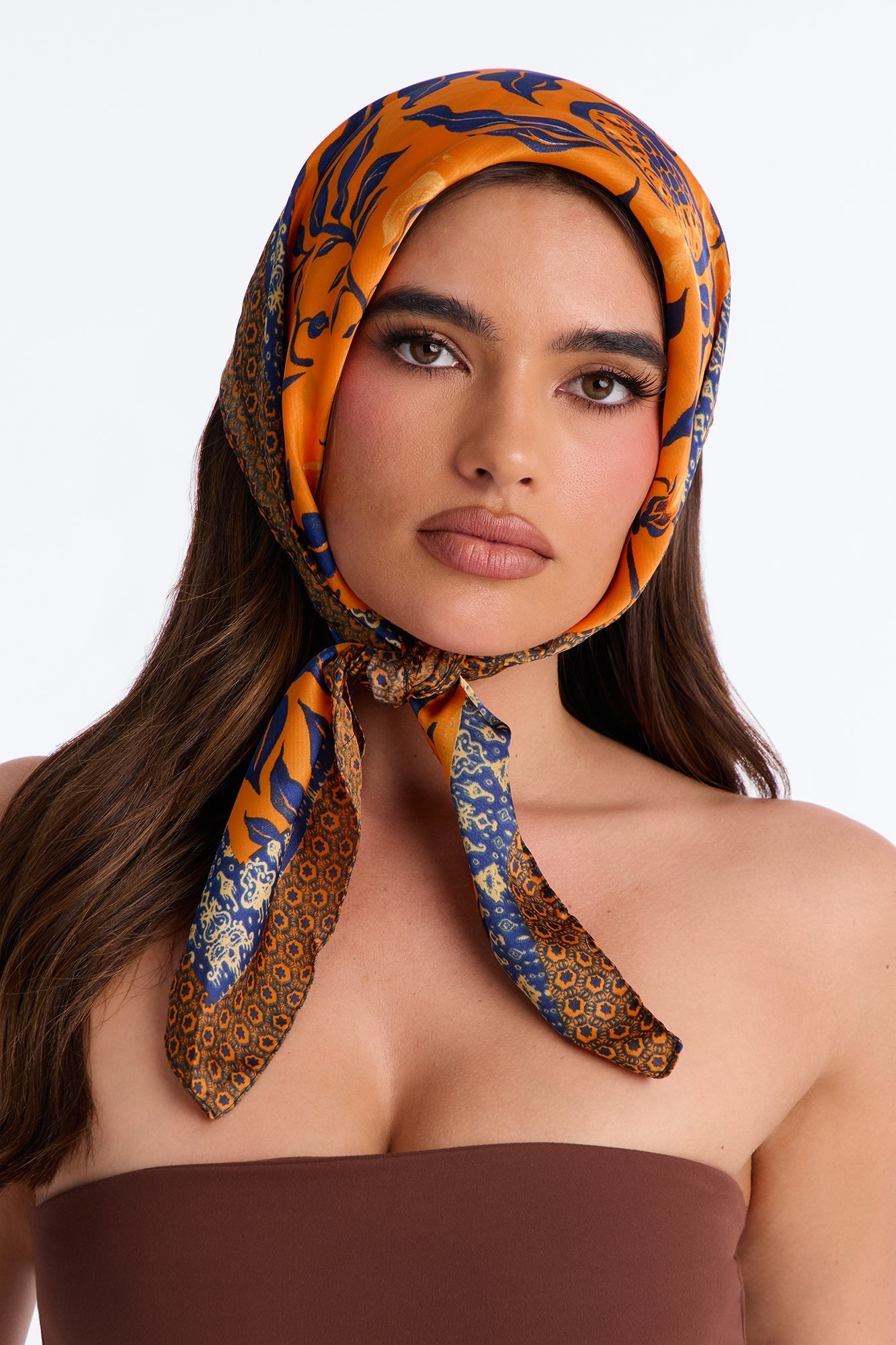 Justine Novelty Head Scarf - Orange NEWFASHIONEDGE