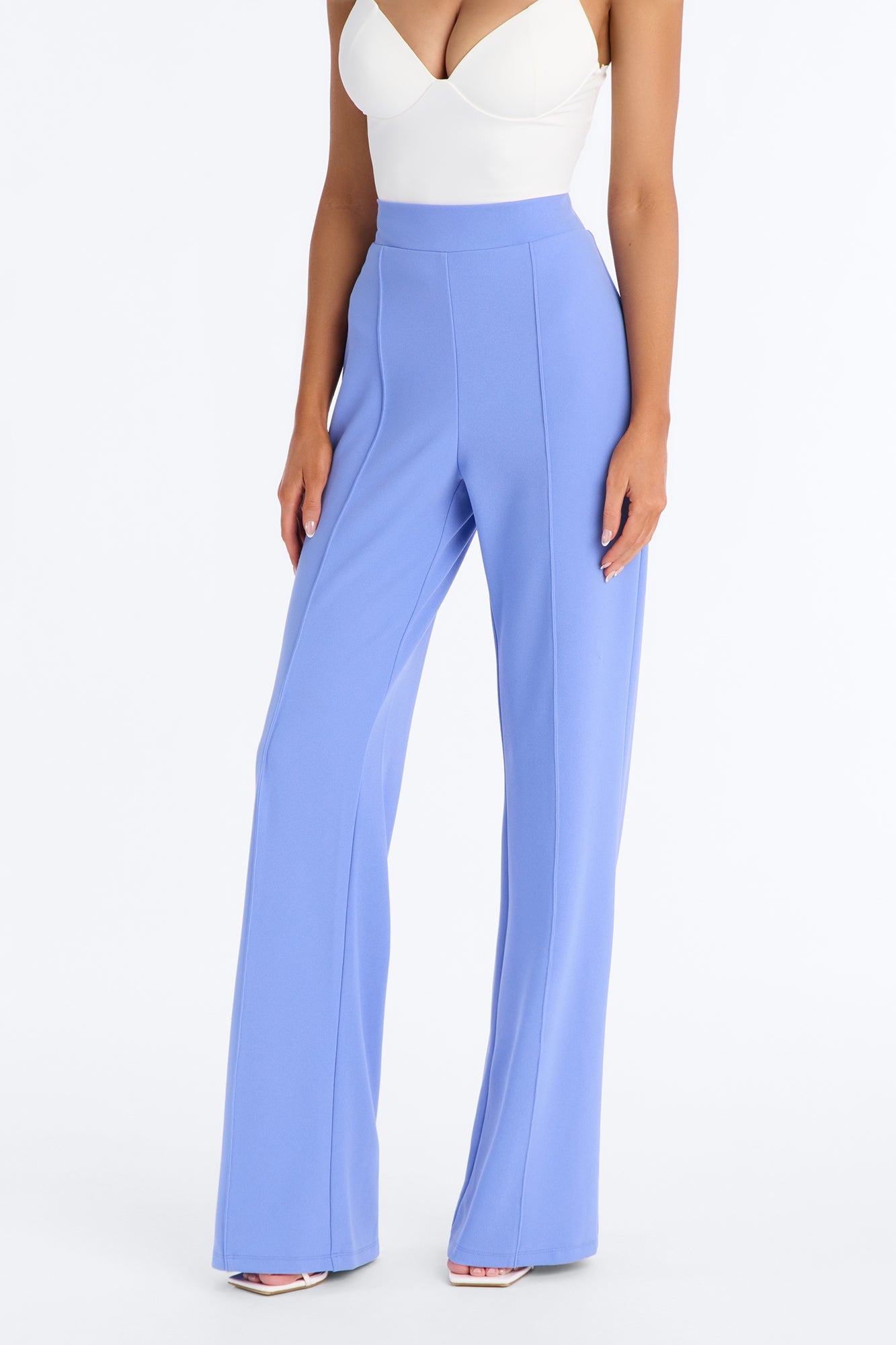 Victoria High Waisted Dress Pants - Periwinkle Fashion Nova