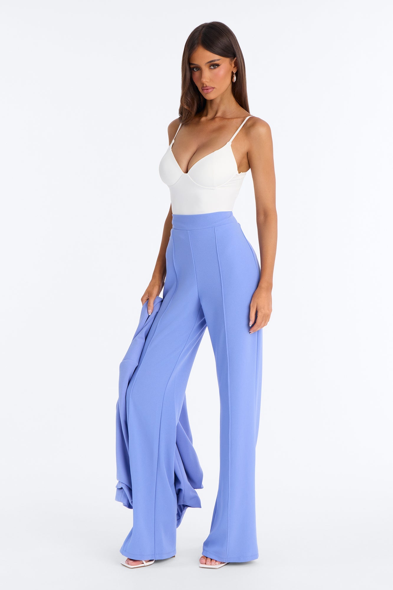 Victoria High Waisted Dress Pants - Periwinkle Fashion Nova