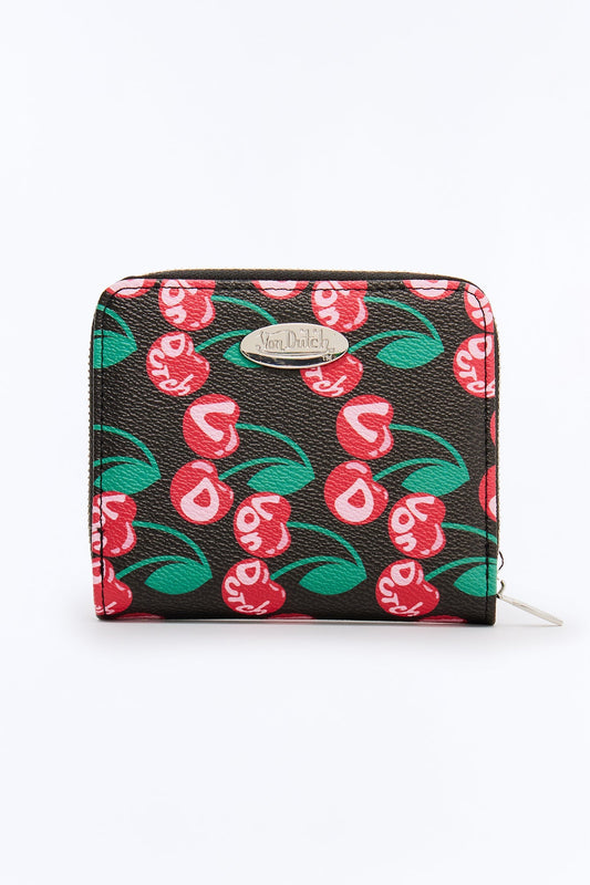 Von Dutch Cherries Faux Leather Wallet - Black/combo