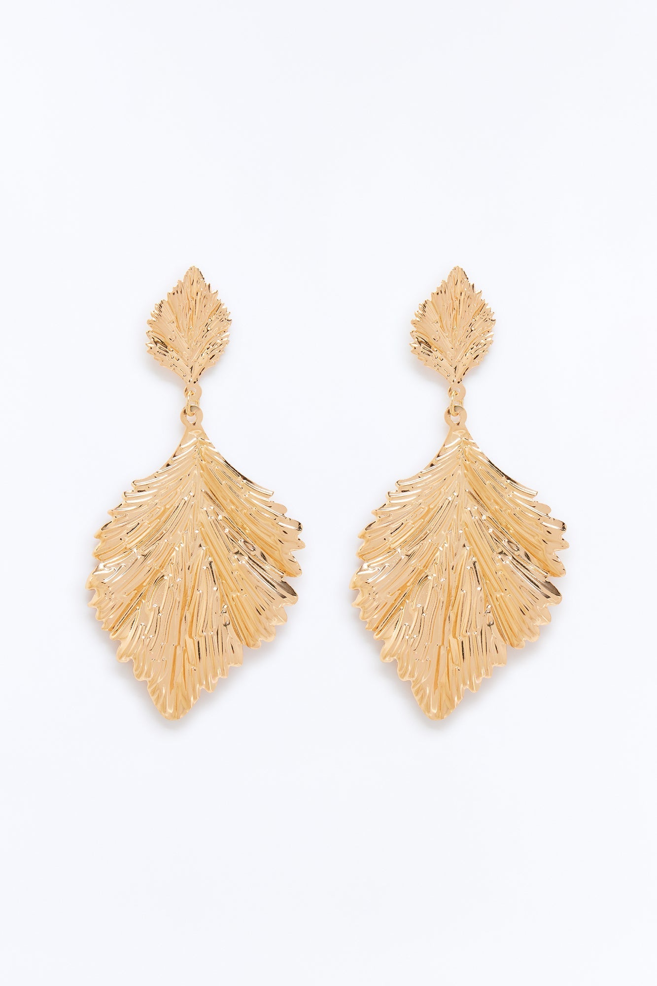 Whispering Leaf Earrings - Gold