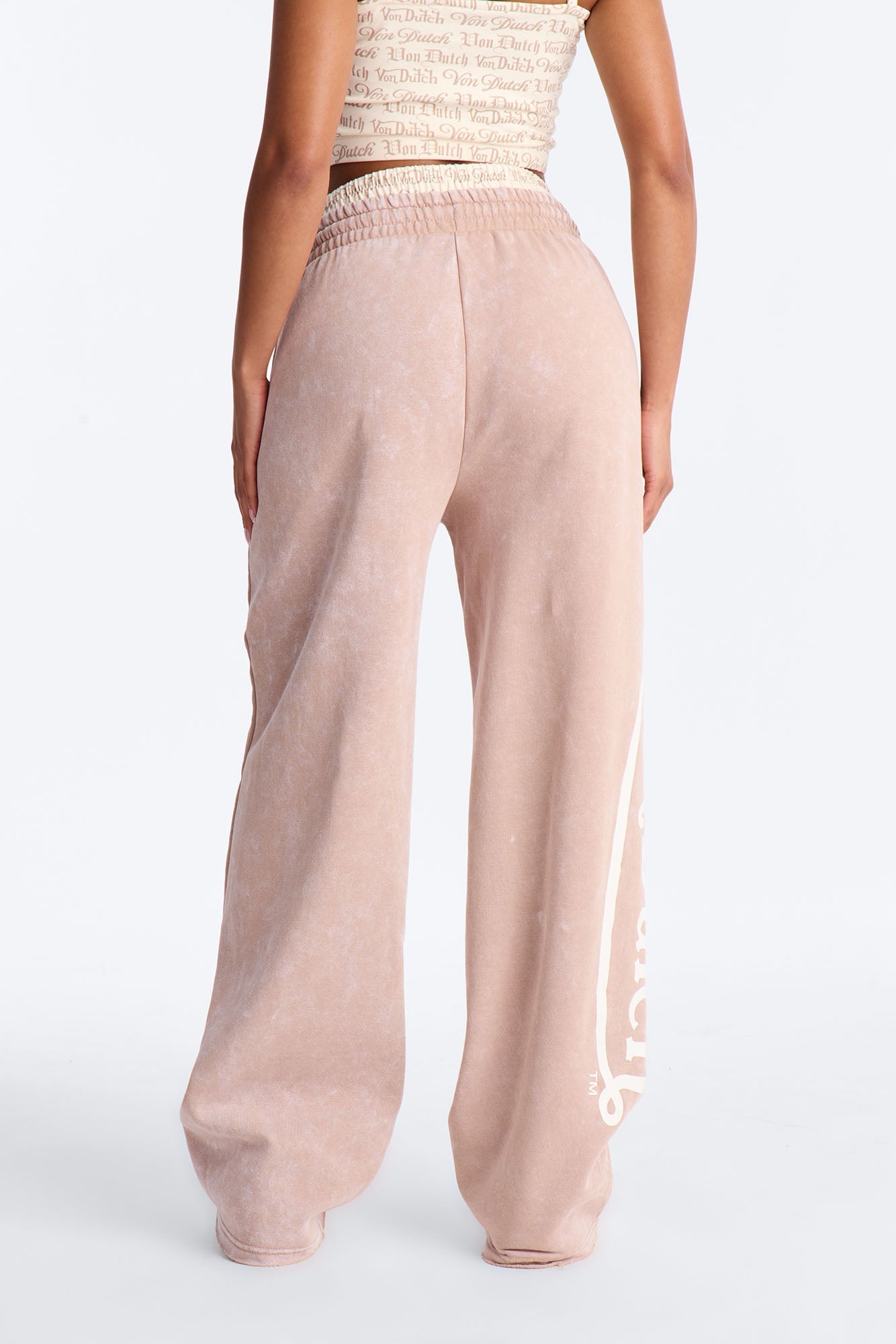 Von Dutch Wide Leg Washed Pant - Taupe NEWFASHIONEDGE