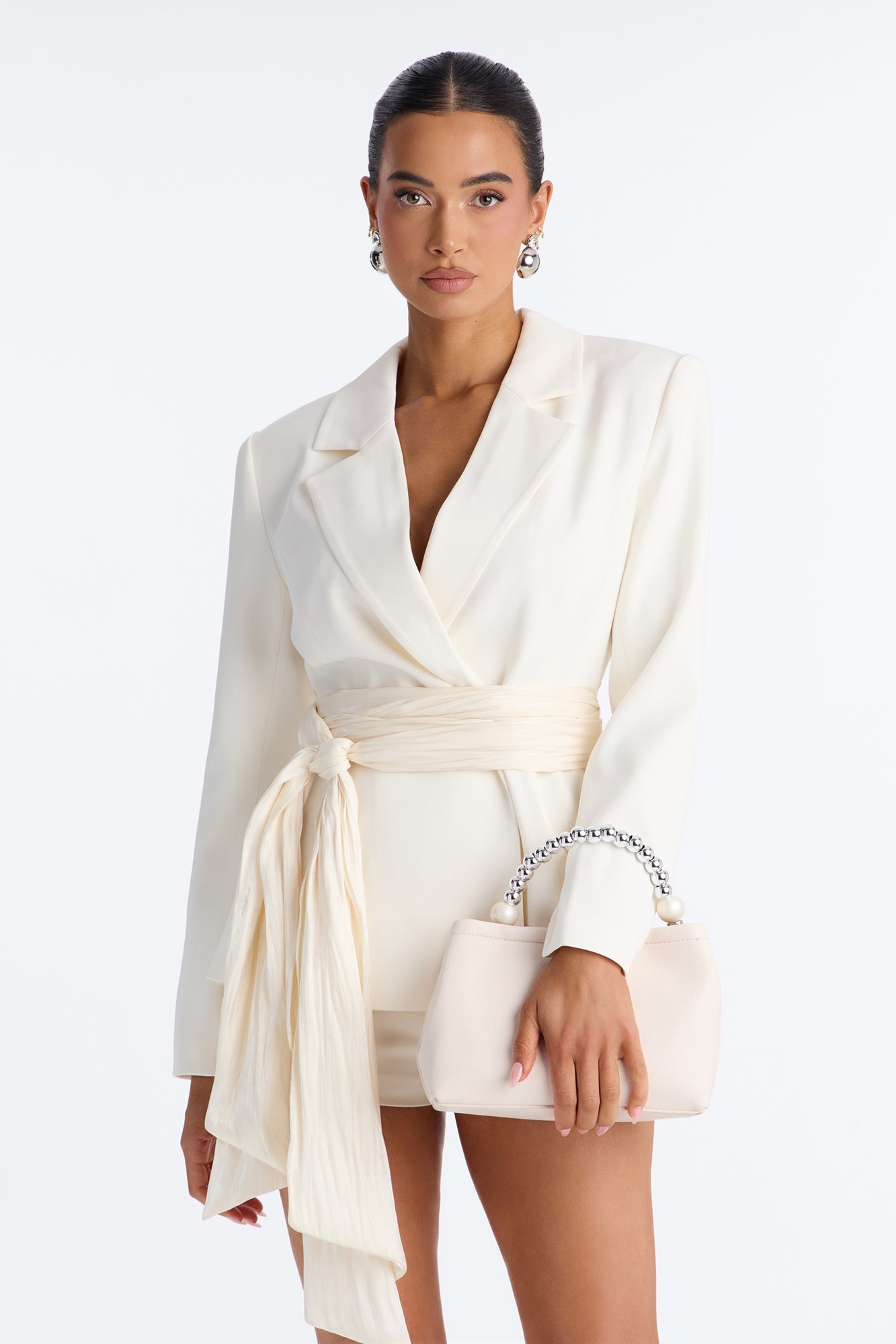 Under The Moon Faux Leather Crossbody Handbag - Ivory