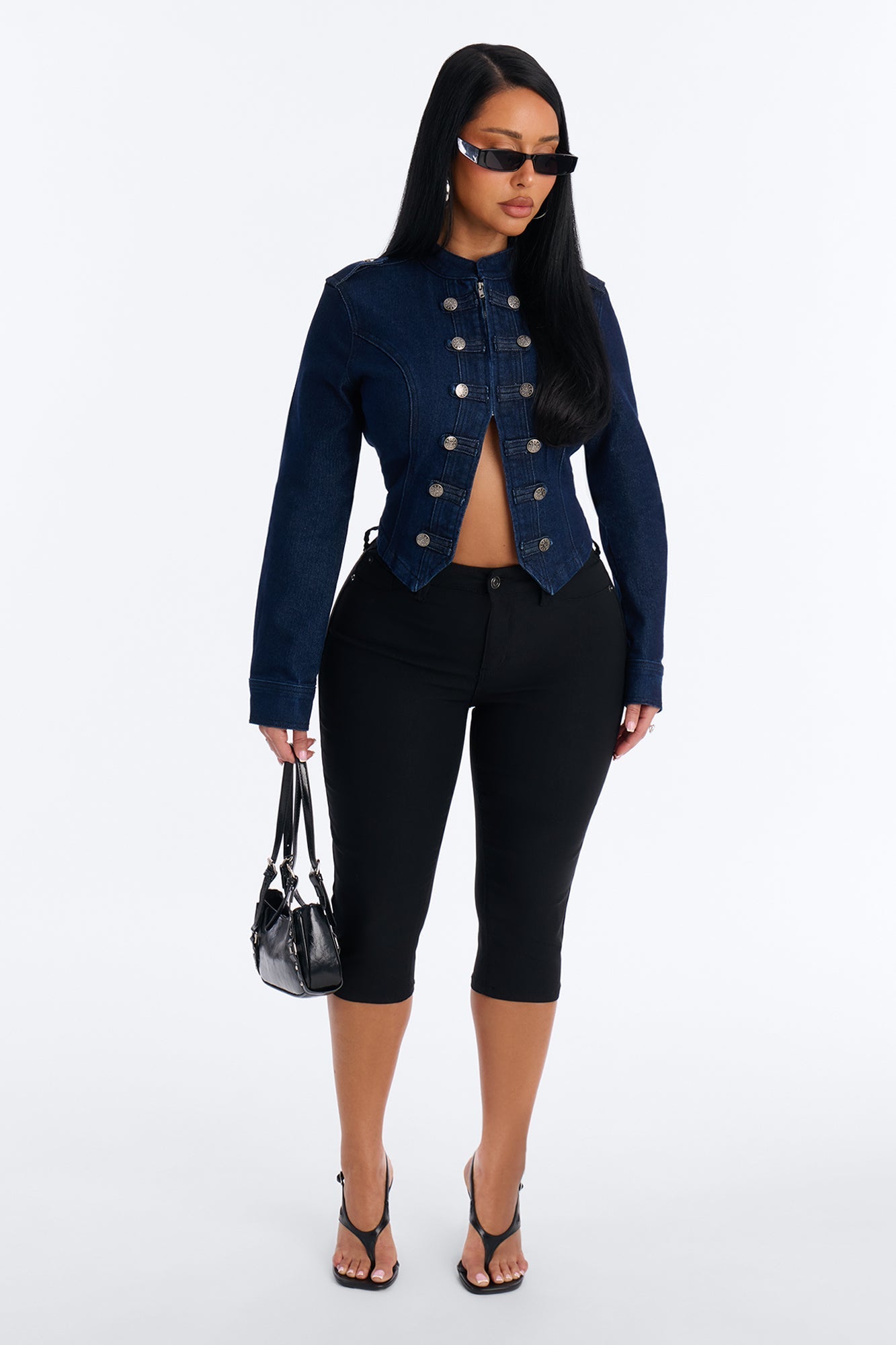 Gather The Troops Stretch Denim Jacket - Dark Wash