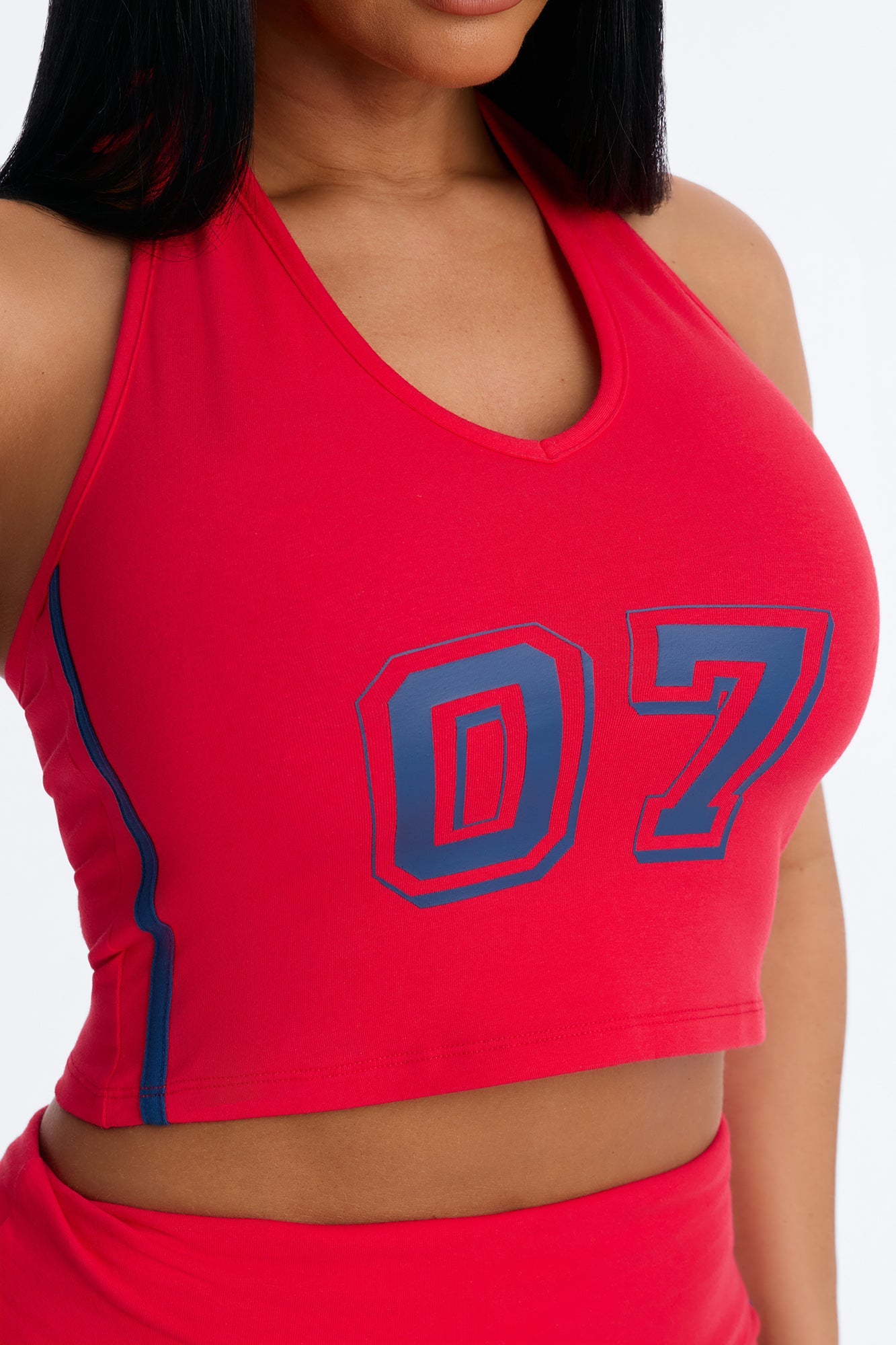 Varsity Dreams Halter Pant Set - Red