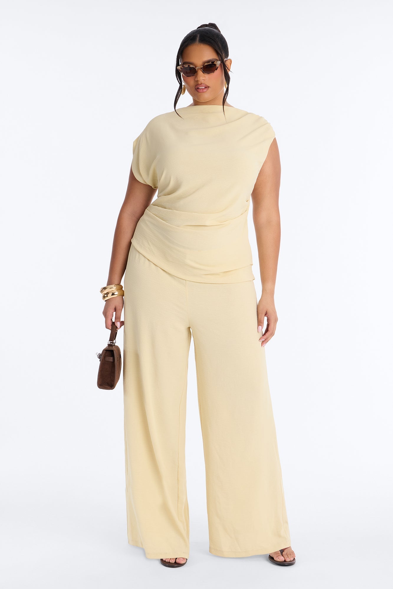 Best Influence High Neck Jumpsuit - Butter Yellow