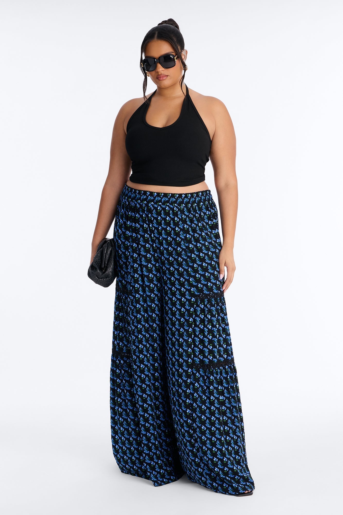 Maybe Later Wide Leg Pant - Blue/combo