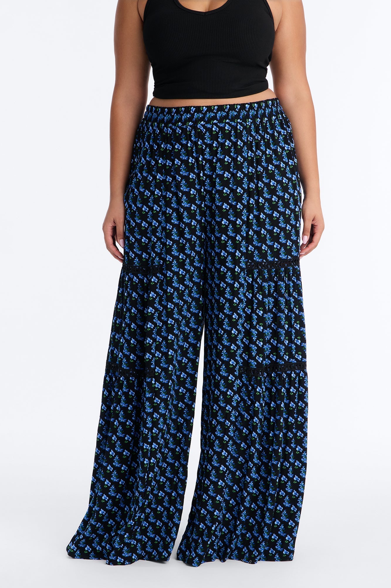 Maybe Later Wide Leg Pant - Blue/combo