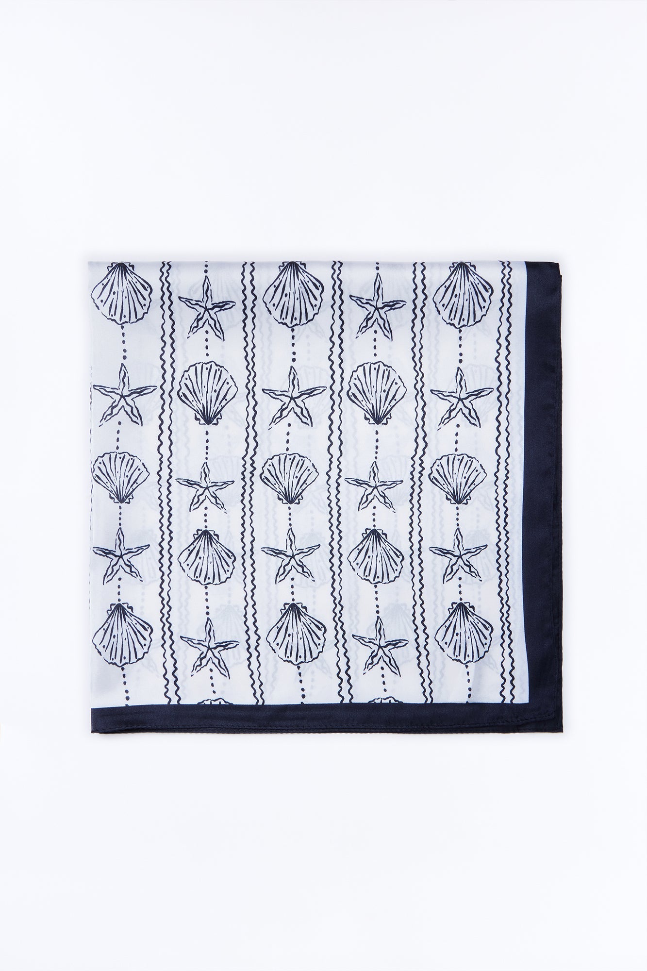 Tropical Novelty Satin Head Scarf - Black