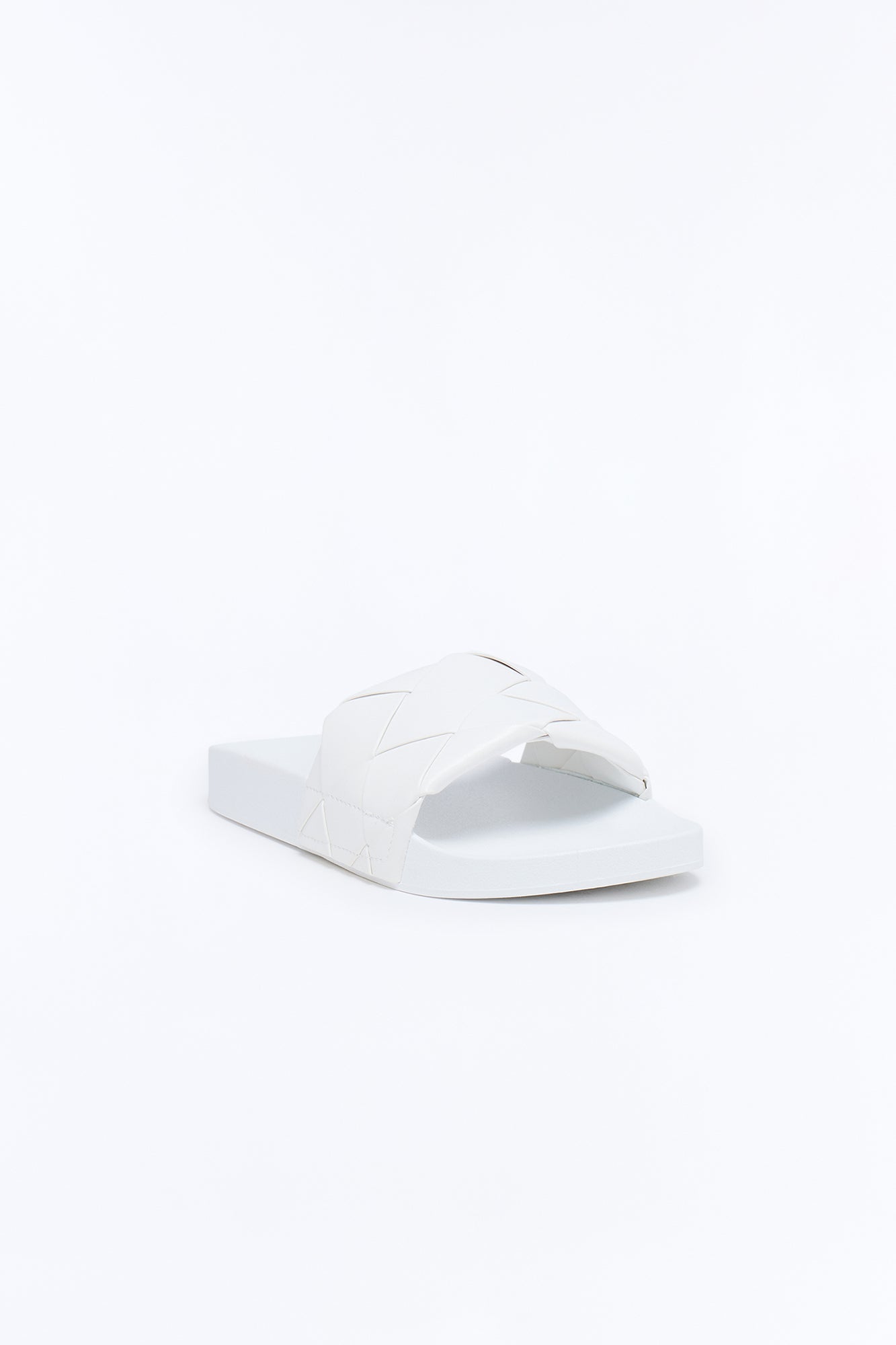 Caera Woven Strap Slides - White