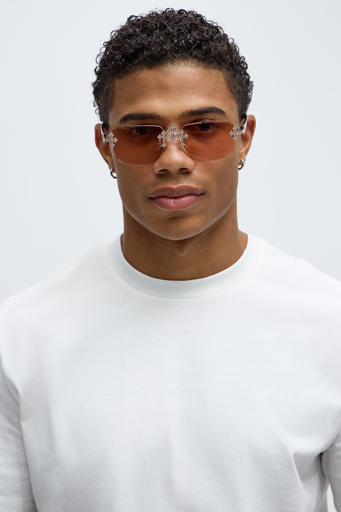 Iced Triple Cross Sunglasses - Rose/Combo
