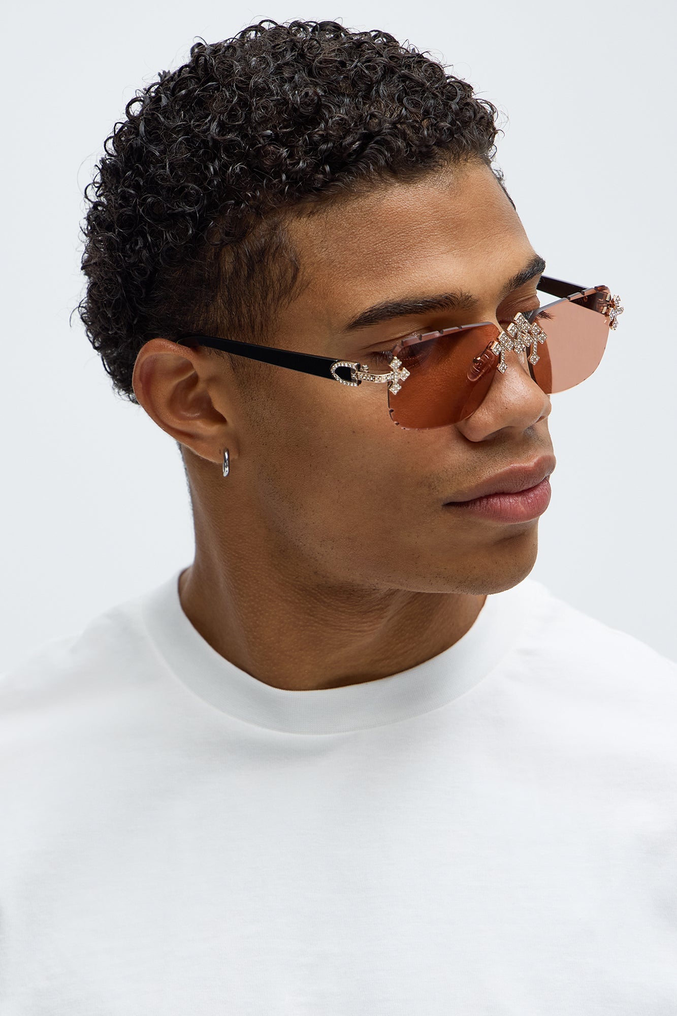Iced Triple Cross Sunglasses - Rose/Combo