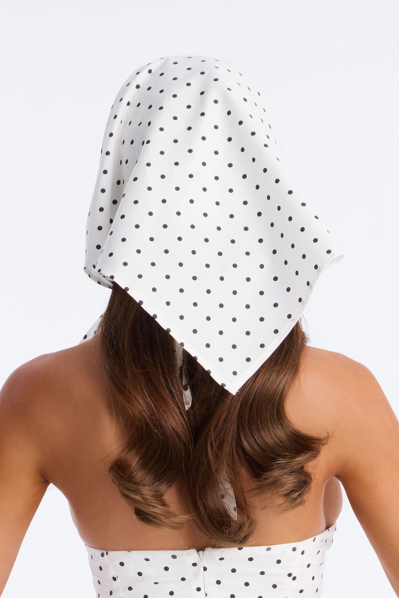 Mara Corset Polka Dot Midi Dress - White/Black NEWFASHIONEDGE