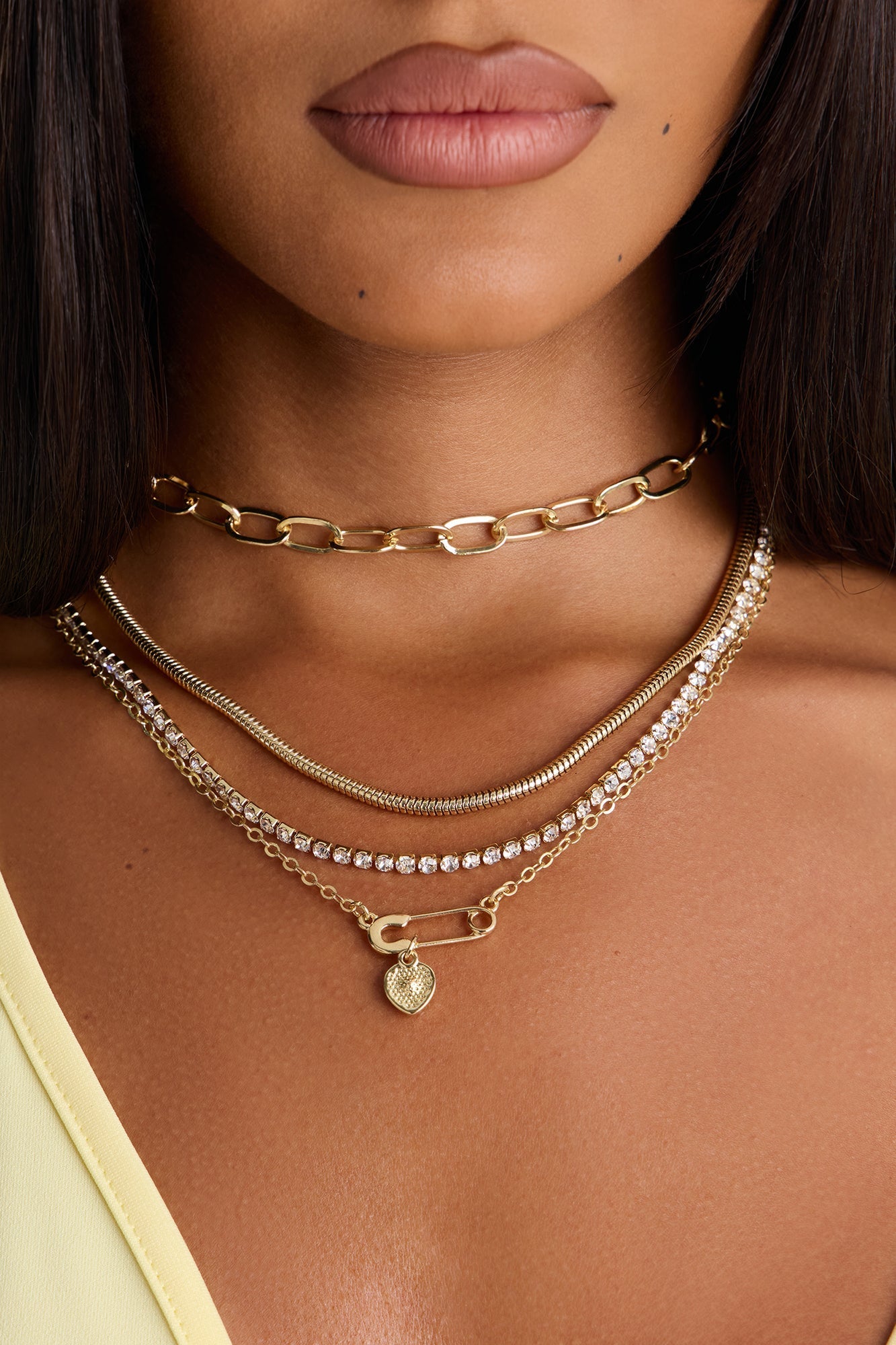 Playing For Keeps Layered Necklace - Gold NEWFASHIONEDGE