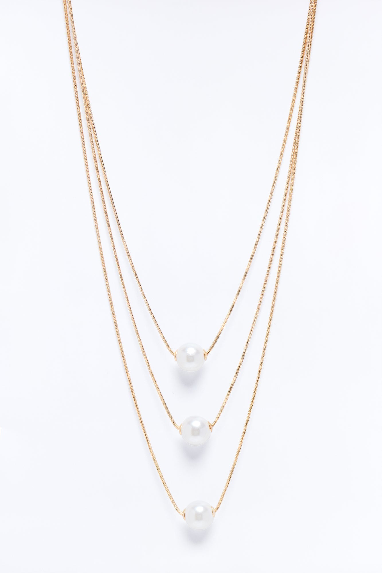 Perfect Touch Pearl Layered Necklace - Gold