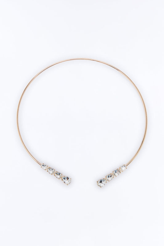 Bella Noche Rhinestone Choker - Gold