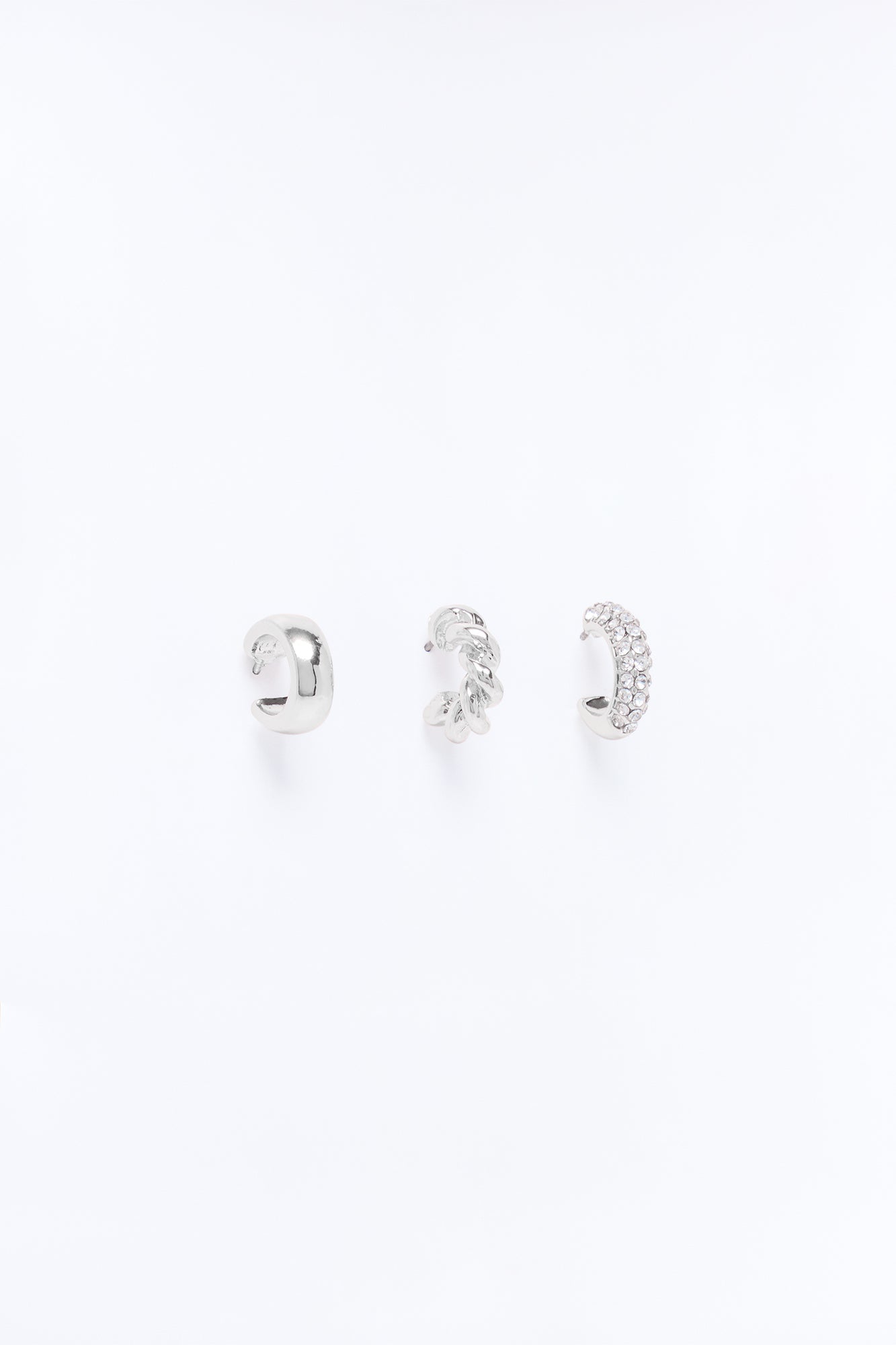 Timeless 3 Pair Multi Hoop Earrings - Silver