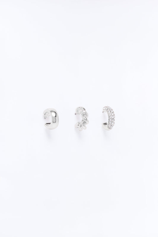 Timeless 3 Pair Multi Hoop Earrings - Silver