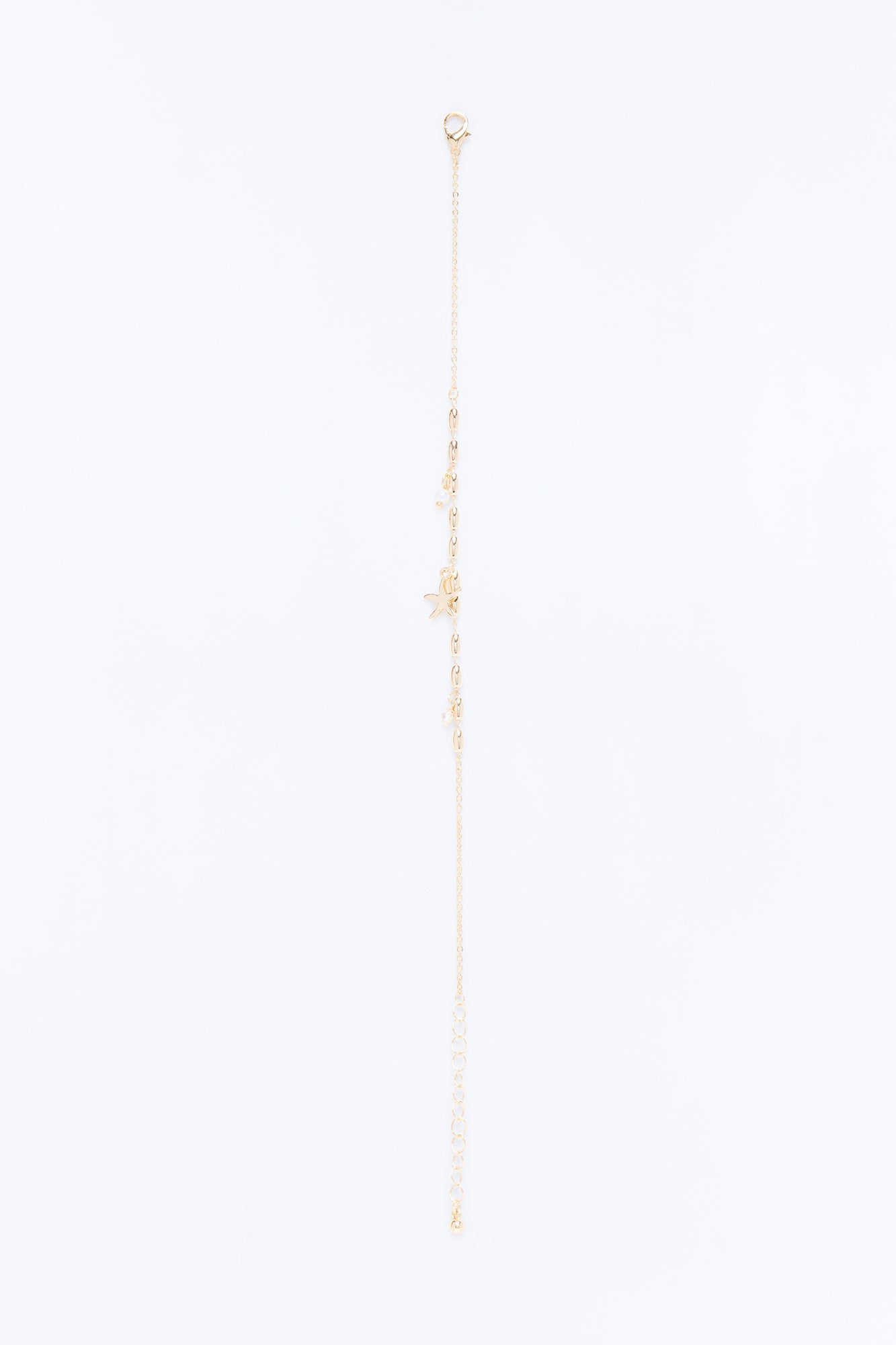 Bare Seashell Charm Anklet - Gold