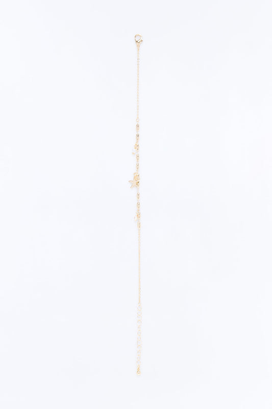 Bare Seashell Charm Anklet - Gold