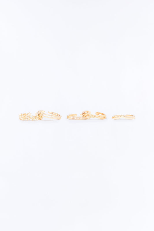 Kauai 5 Piece Toe Ring Set - Gold