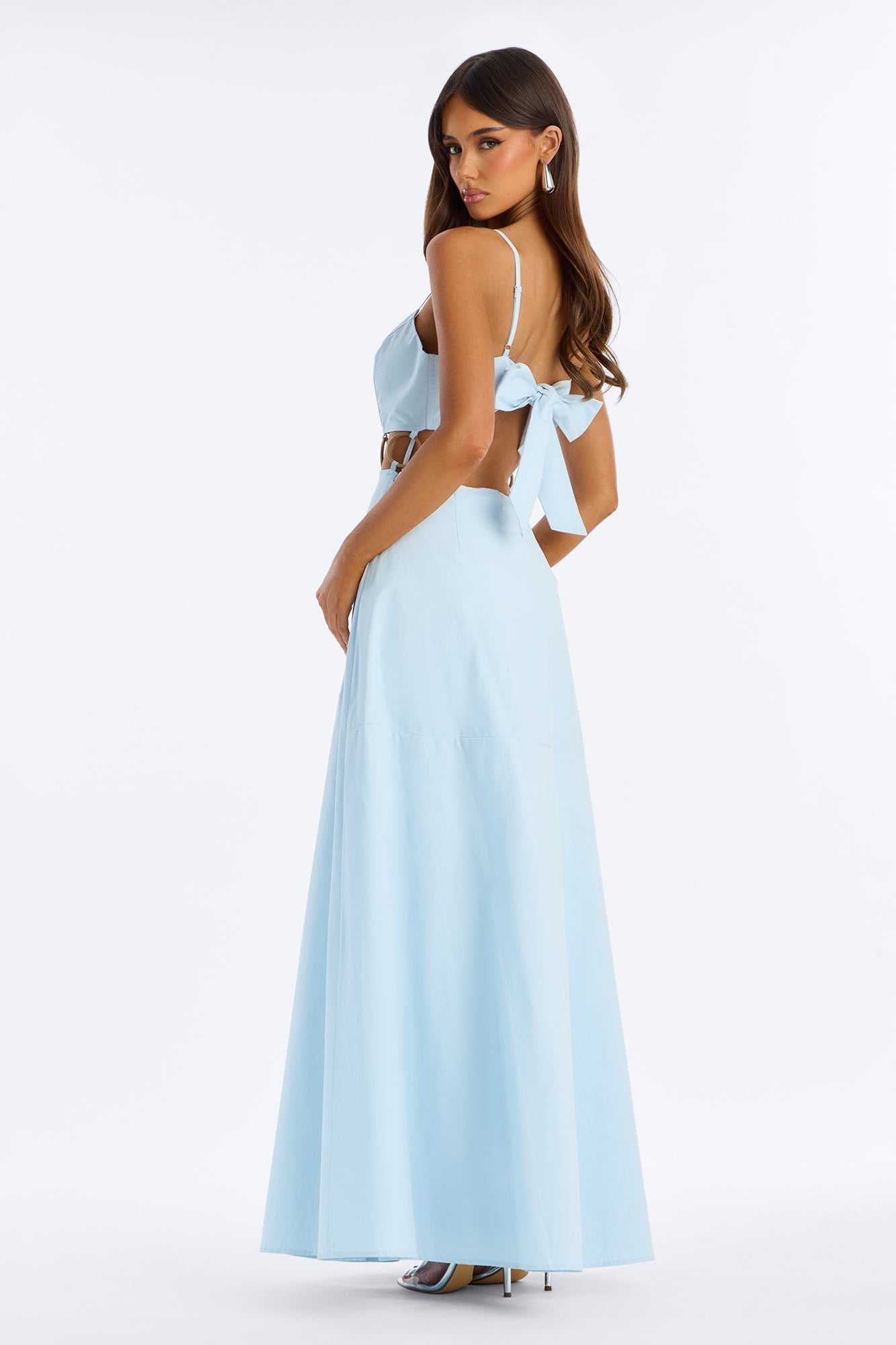 Paulina Poplin Maxi Dress - Blue