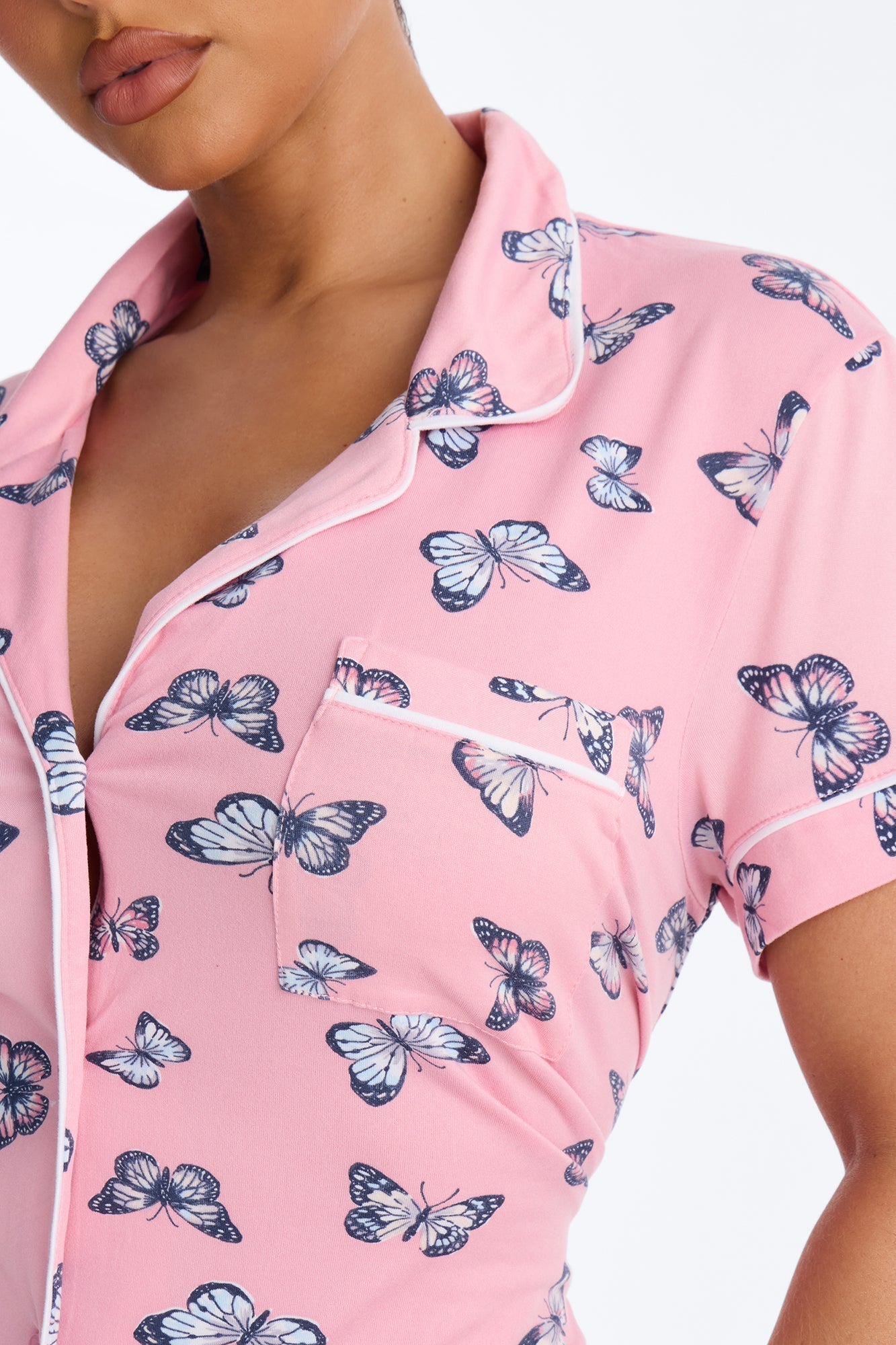 Domino Butterflies Sleep Shirt - Pink/combo
