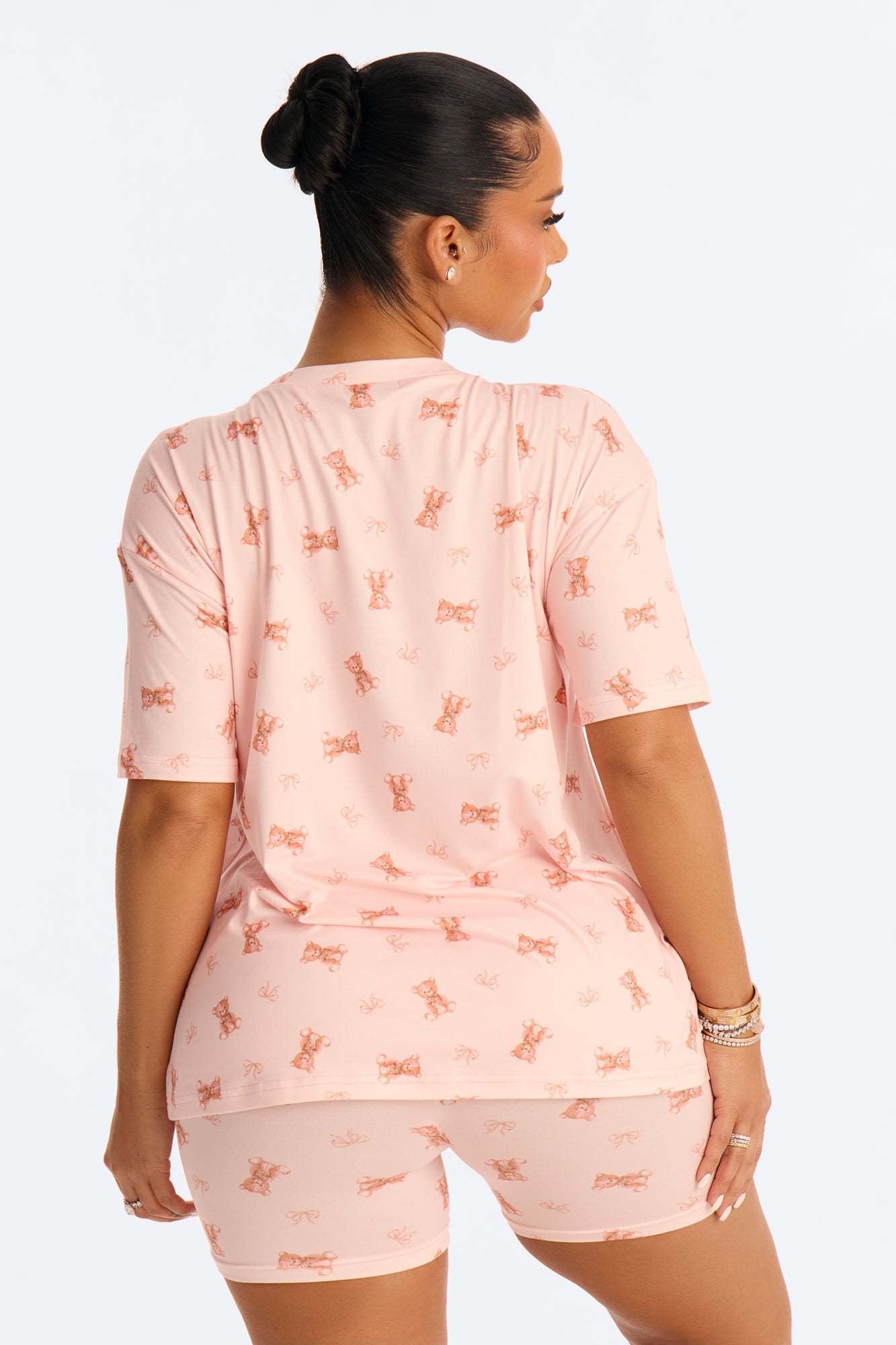 U R My Teddy Bear PJ Boxer Short Set - Pink/combo