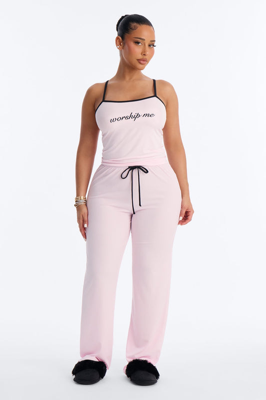 Worthy Of Worship PJ Pant Set - Pink/combo