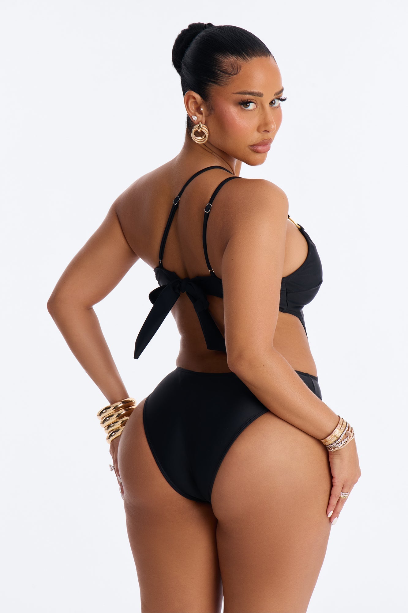 Coconut Life O-Ring Asymmetrical Side Out 1 Piece Swimsuit - Black
