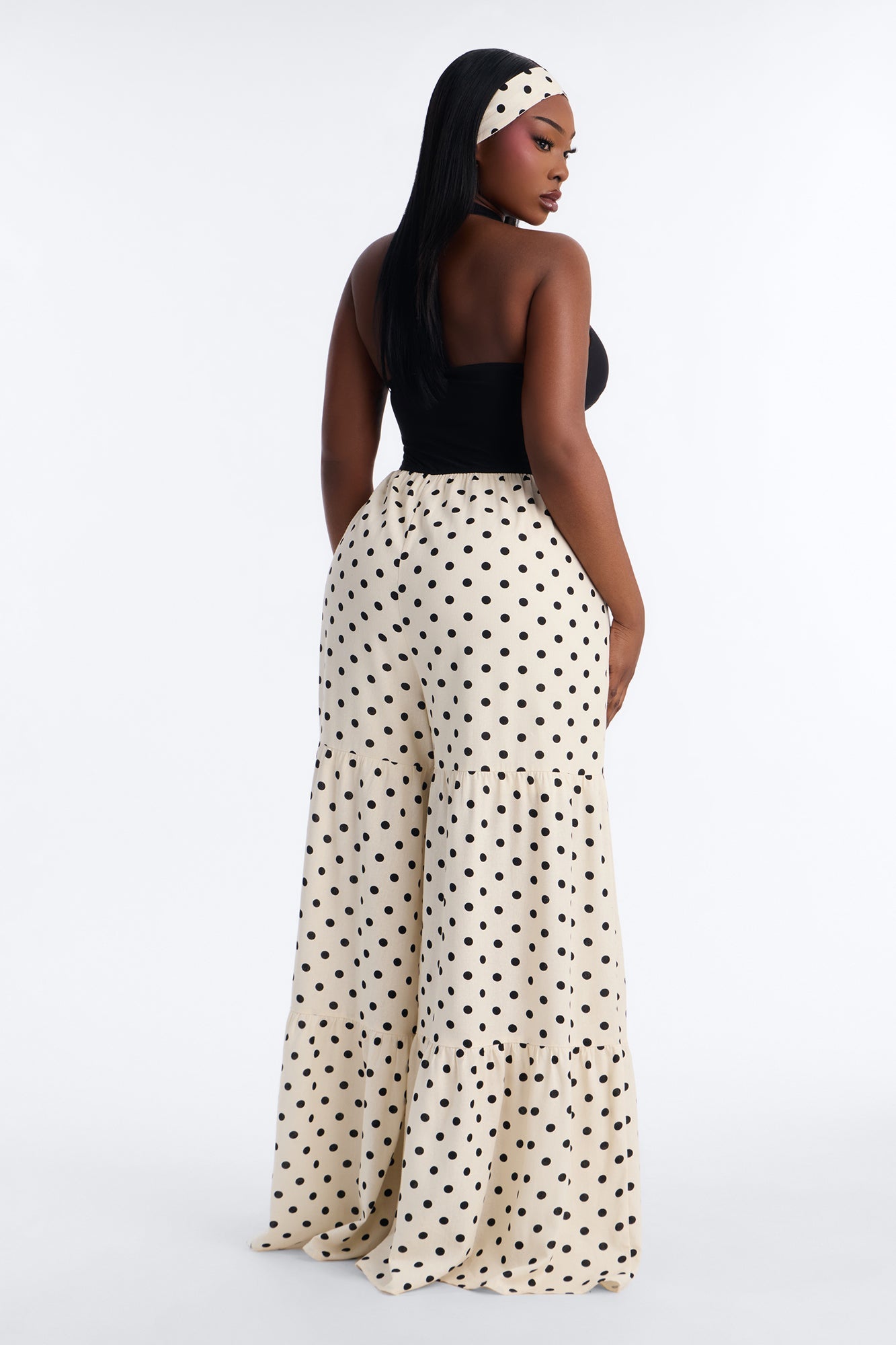 Off To Italy Polka Dot 2 Piece Jumpsuit Set - Black/combo Fashion Nova