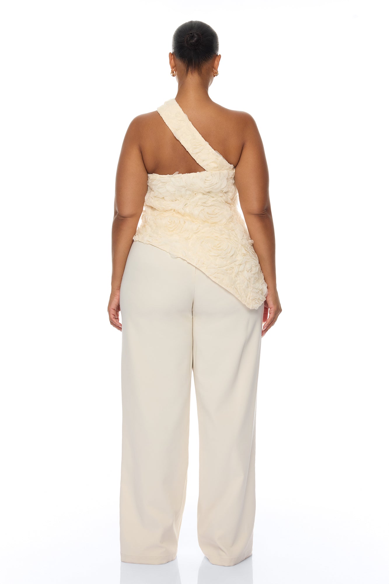 Daphne One Shoulder Corset Pant Set - Cream