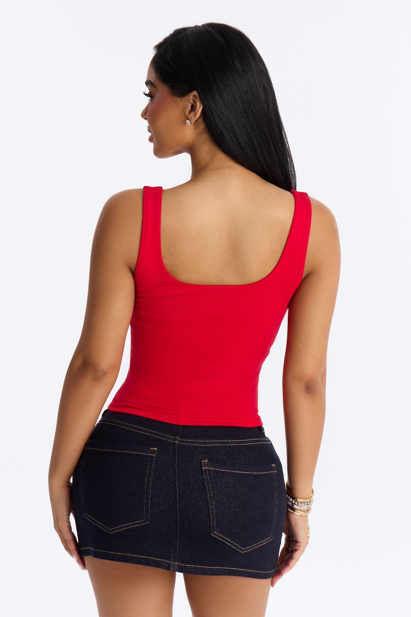 Everyday Double Lined Basic Tank Top - Red