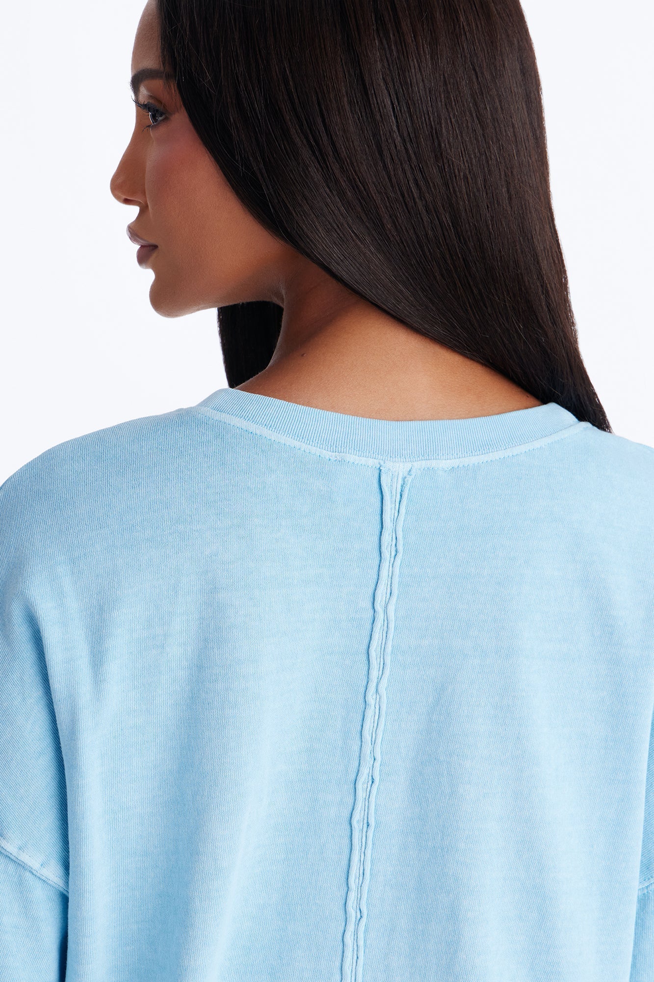 London Washed Oversized Short Sleeve T-Shirt - Blue NEWFASHIONEDGE