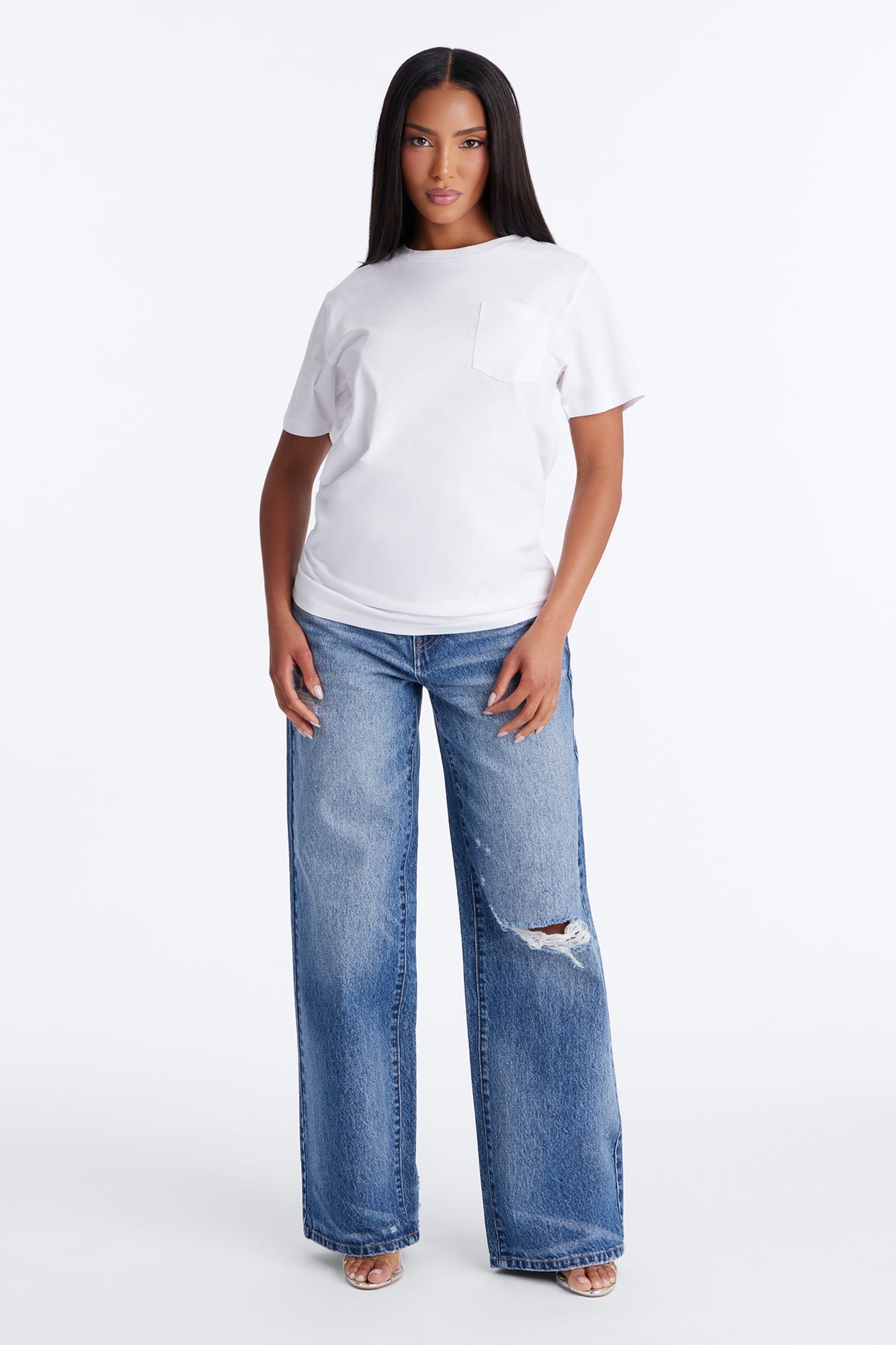 Everyday Oversized Pocket Tee - White