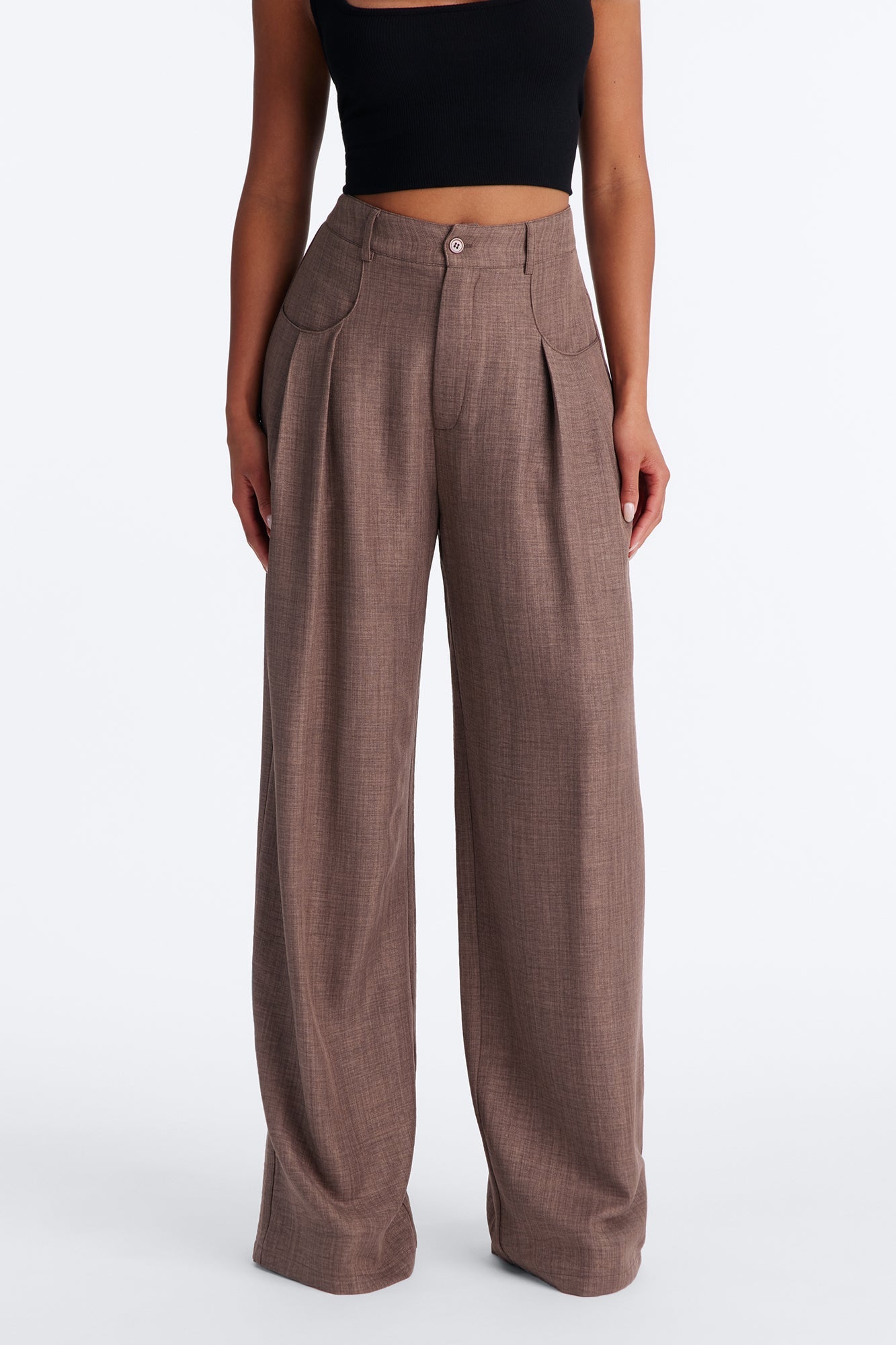 Matson Wide Leg Trouser - Caffe NEWFASHIONEDGE
