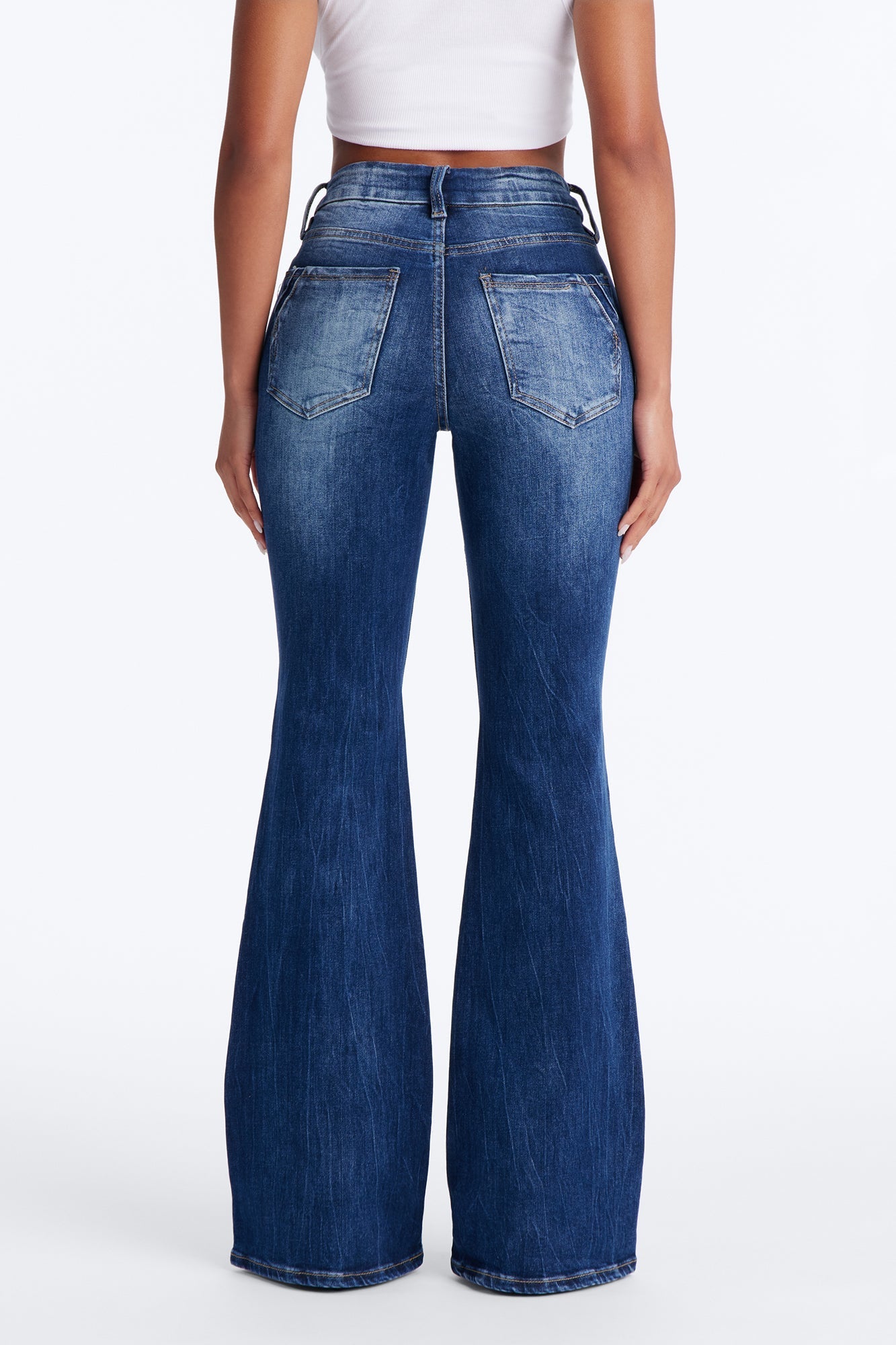 Classic Drift Stretch Flare Jeans - Medium Wash NEWFASHIONEDGE