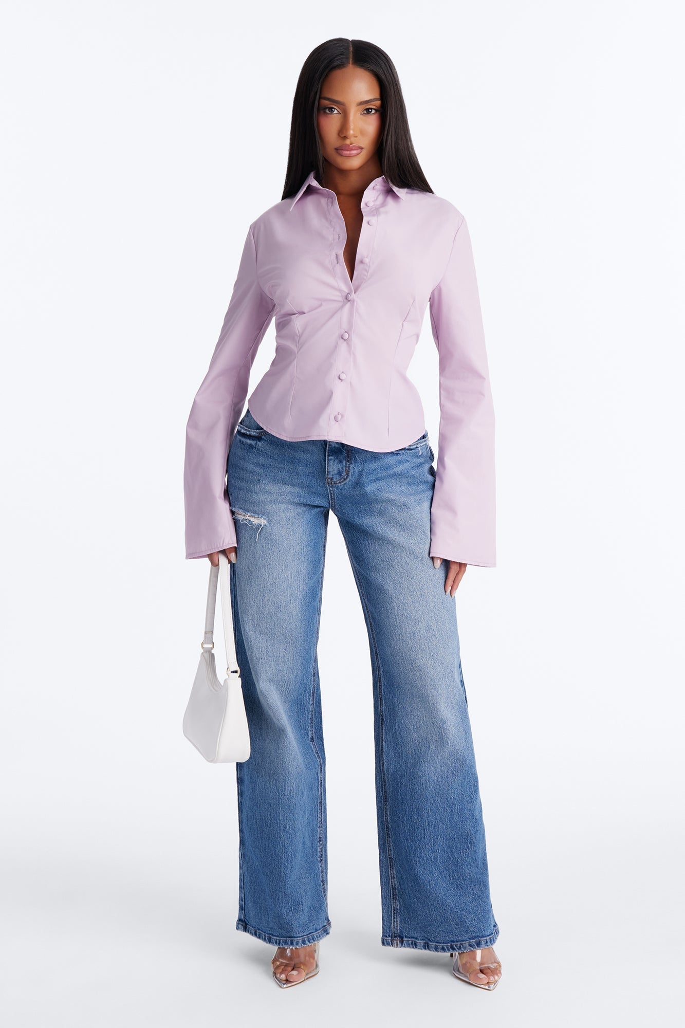 Morgan Poplin Shirt - Lilac